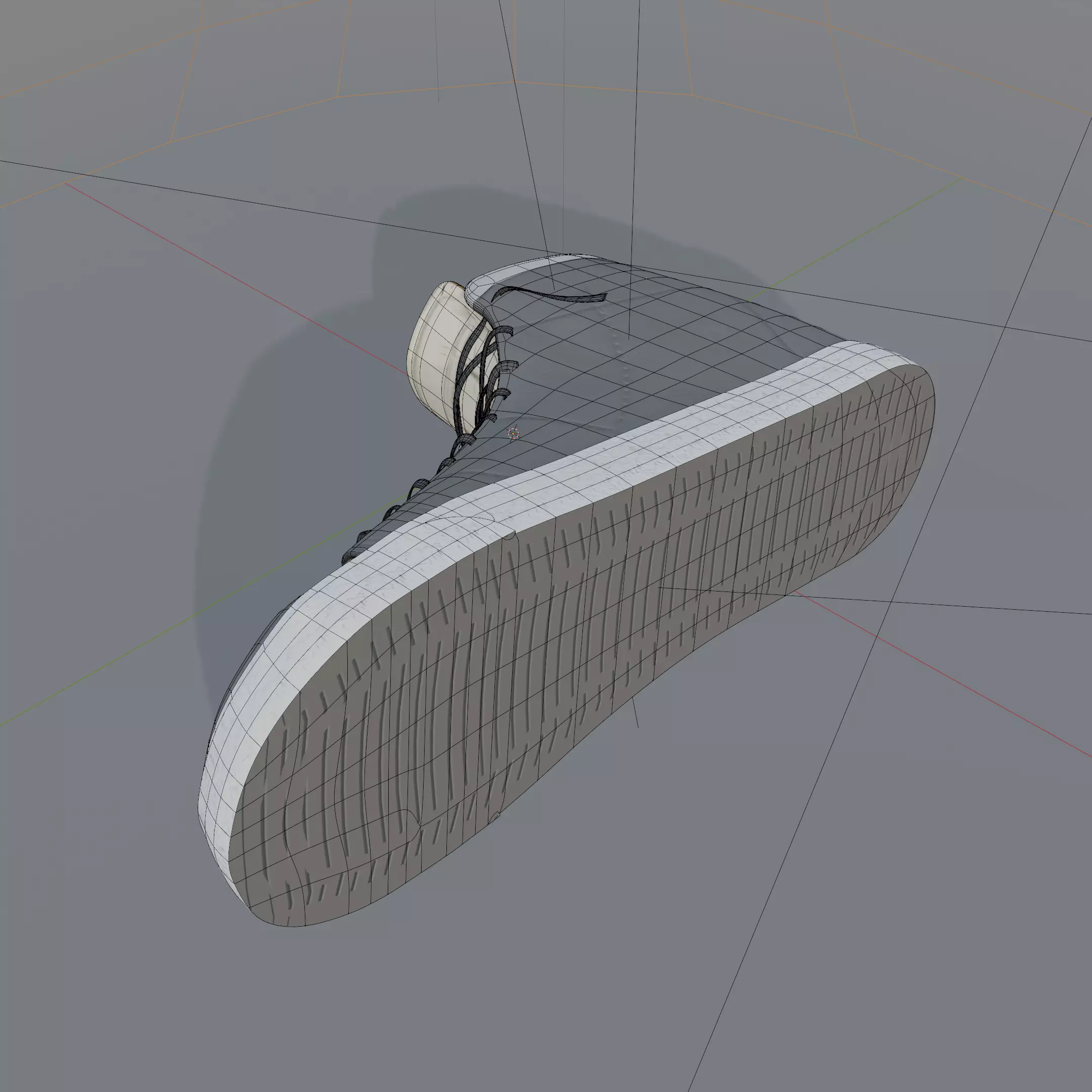 High-top Shoe Low-poly 3D model_6