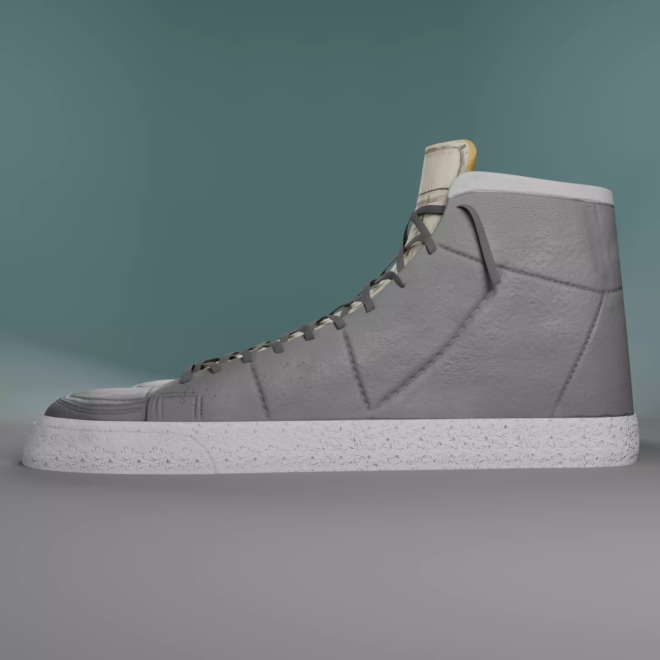 High-top Shoe Low-poly 3D model_1