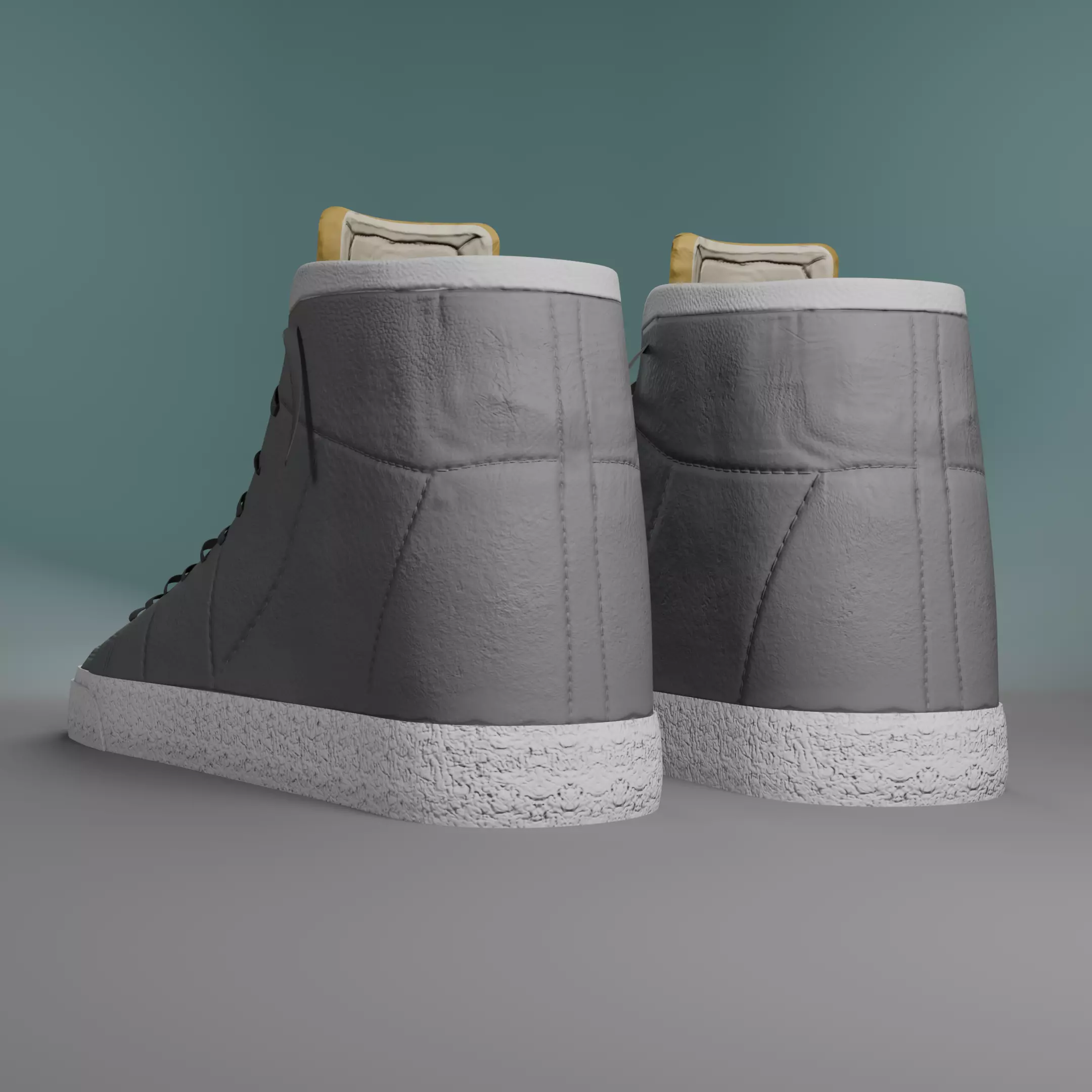 High-top Shoe Low-poly 3D model_3
