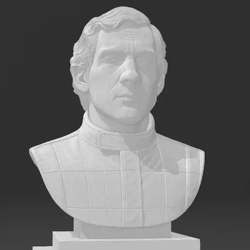 Realistic 3D Bust of Ayrton Senna Formula one Legend 3D print model_2