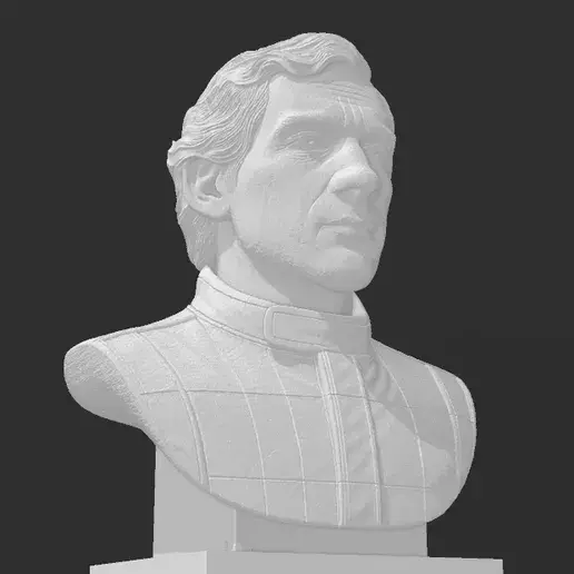 Realistic 3D Bust of Ayrton Senna Formula one Legend 3D print model_4