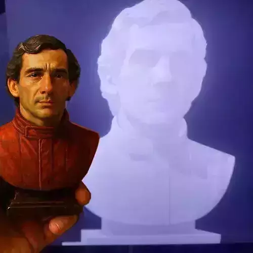 Realistic 3D Bust of Ayrton Senna Formula one Legend