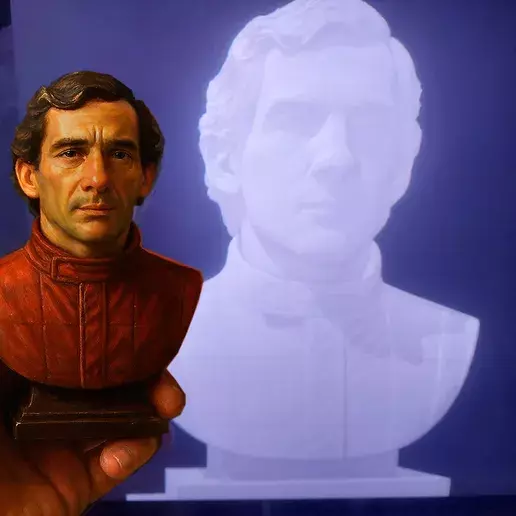 Realistic 3D Bust of Ayrton Senna Formula one Legend 3D print model_0