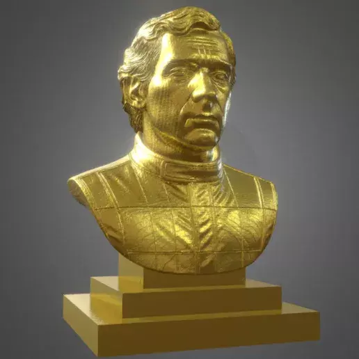 Realistic 3D Bust of Ayrton Senna Formula one Legend 3D print model_1