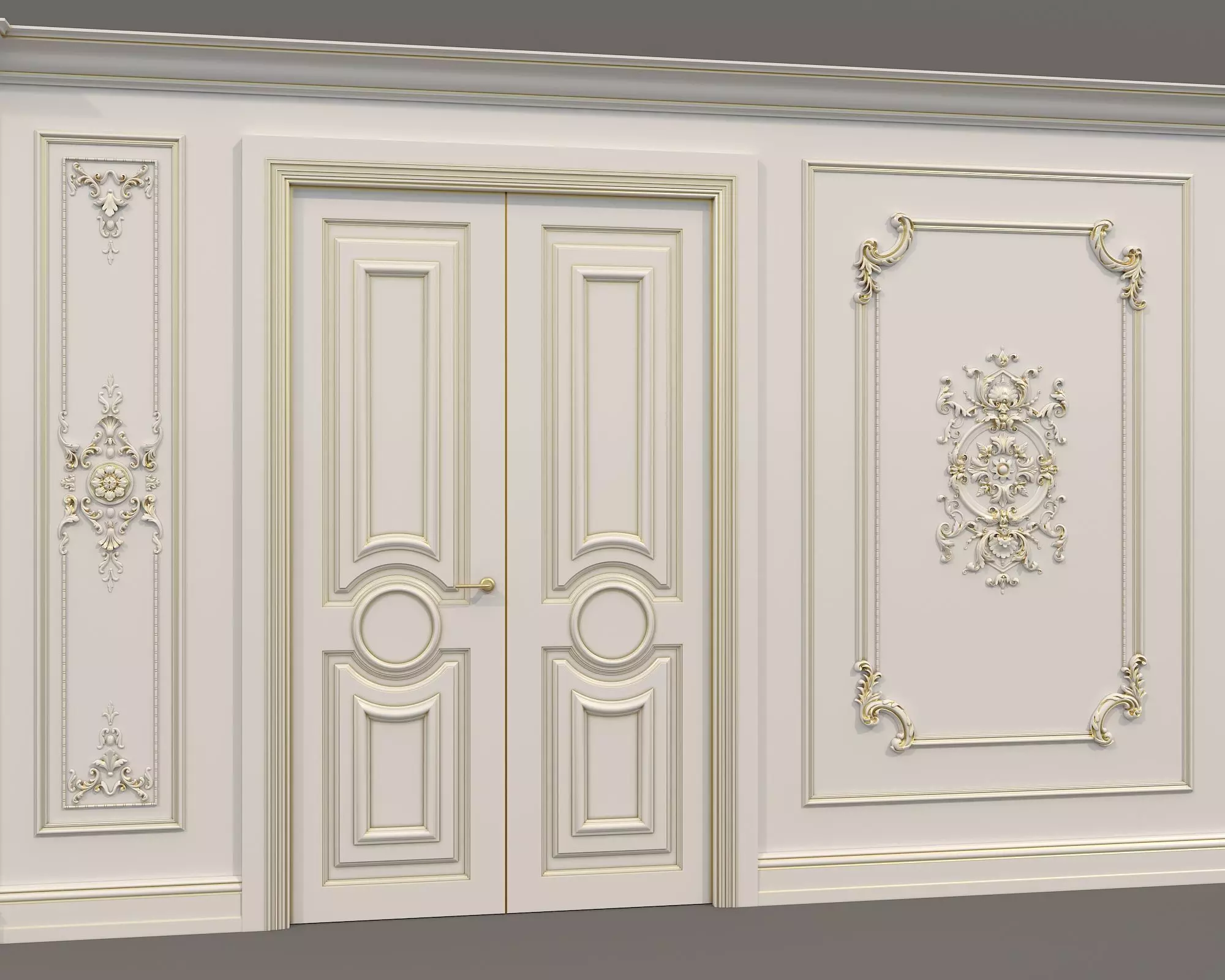 Wall Molding in Classic French style 34 3D model_3