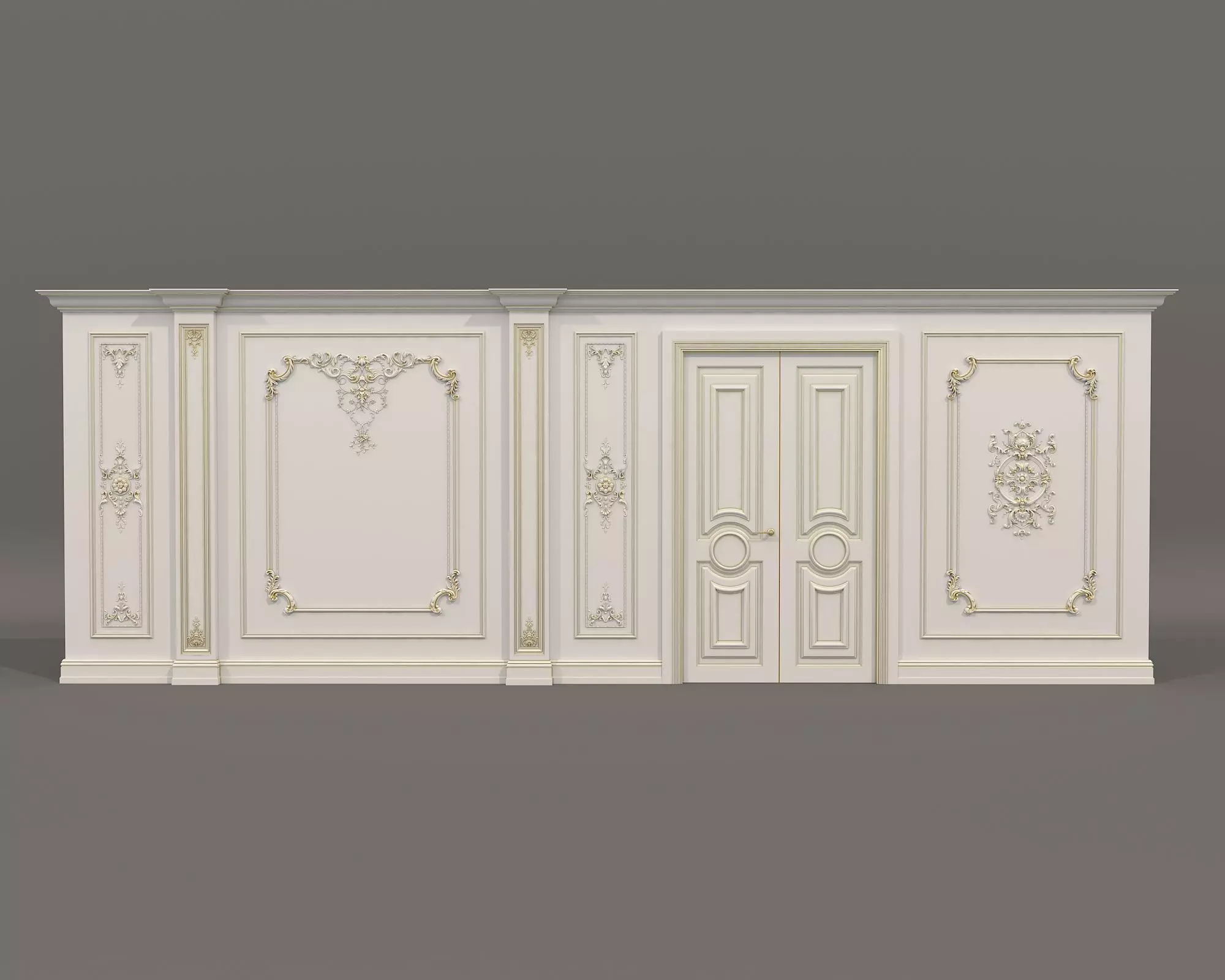 Wall Molding in Classic French style 34 3D model_2