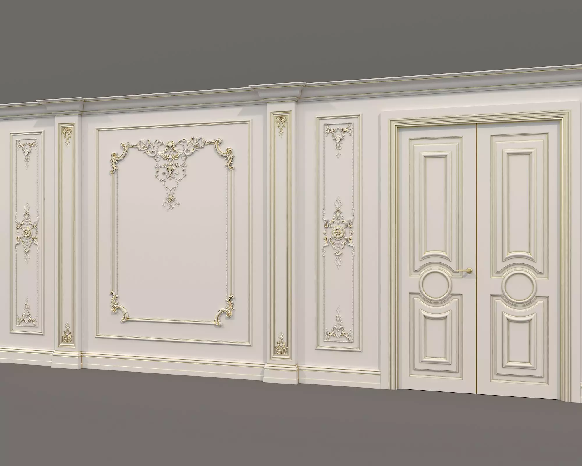 Wall Molding in Classic French style 34 3D model_4
