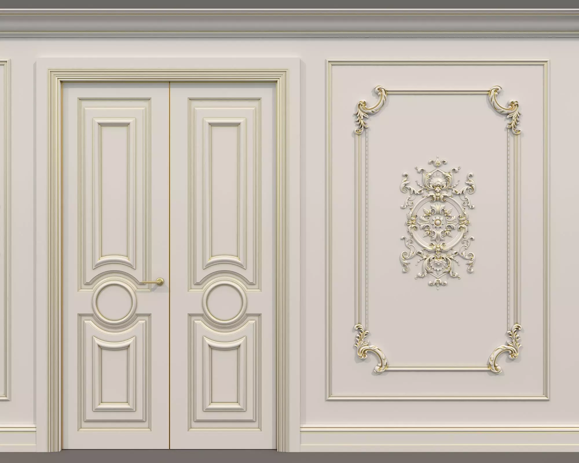 Wall Molding in Classic French style 34 3D model_7