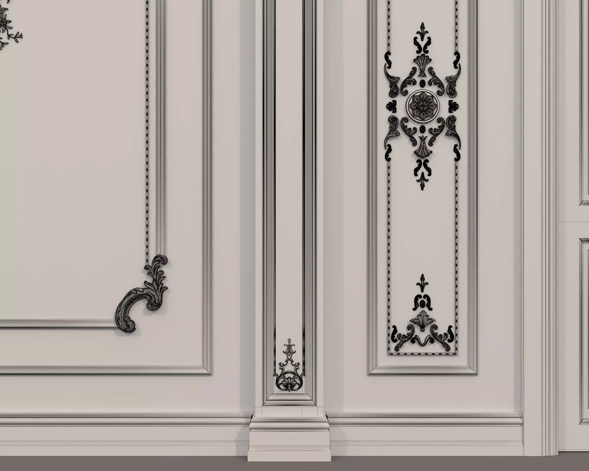 Wall Molding in Classic French style 34 3D model_10