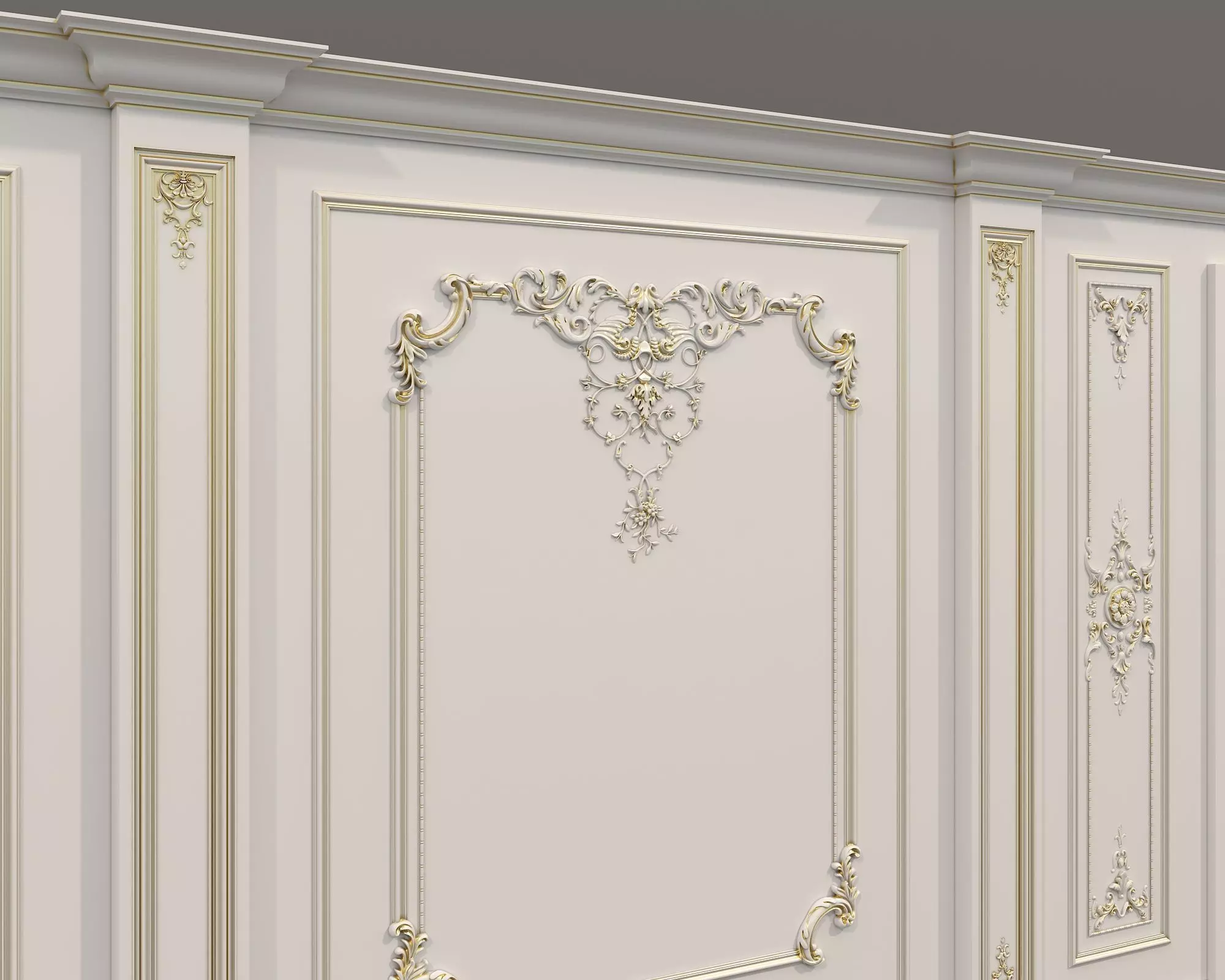 Wall Molding in Classic French style 34 3D model_5