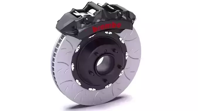 Brembo GTS 6-Pot Brake Kit Low-poly 3D model