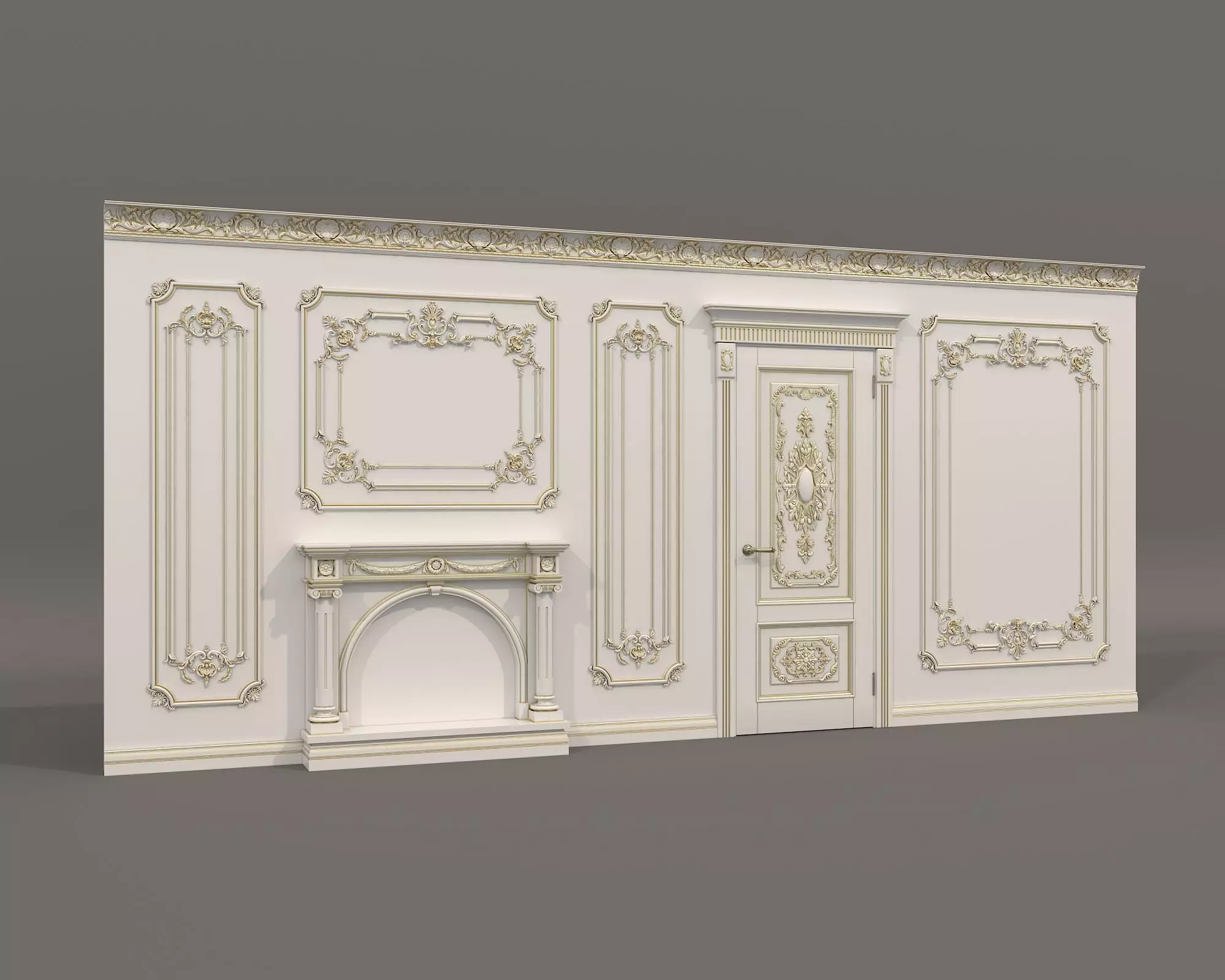 Wall Molding in Classic French style 35 3D model_0