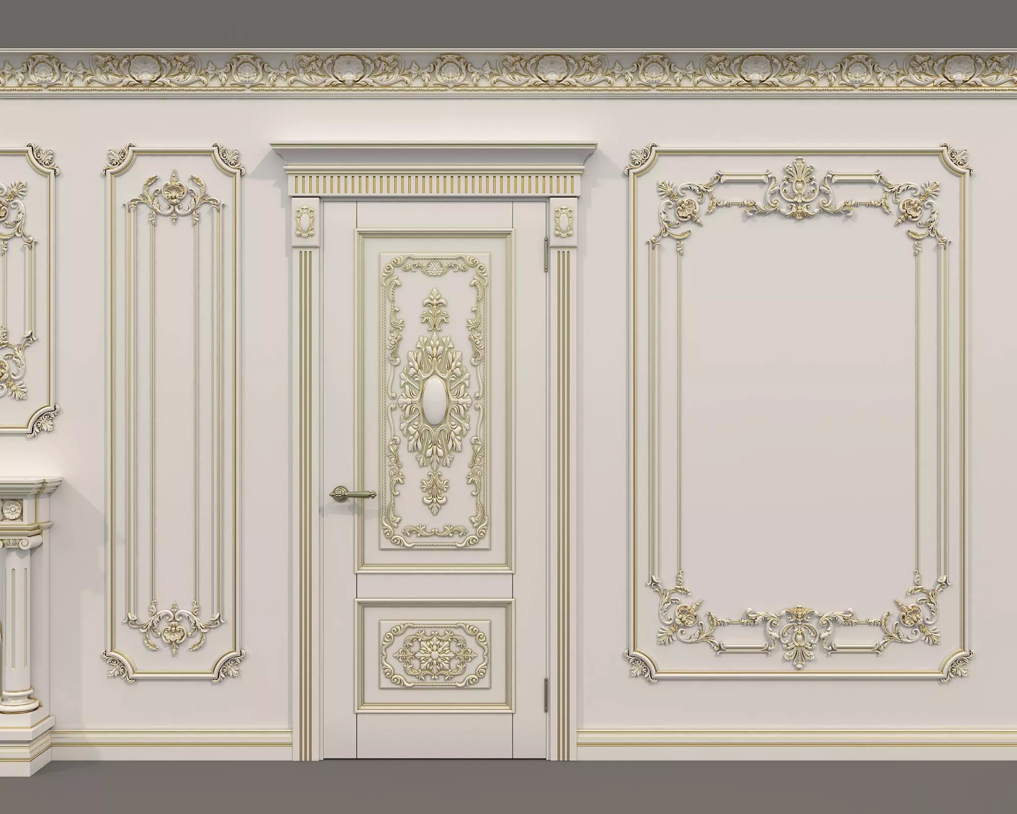 Wall Molding in Classic French style 35 3D model_2