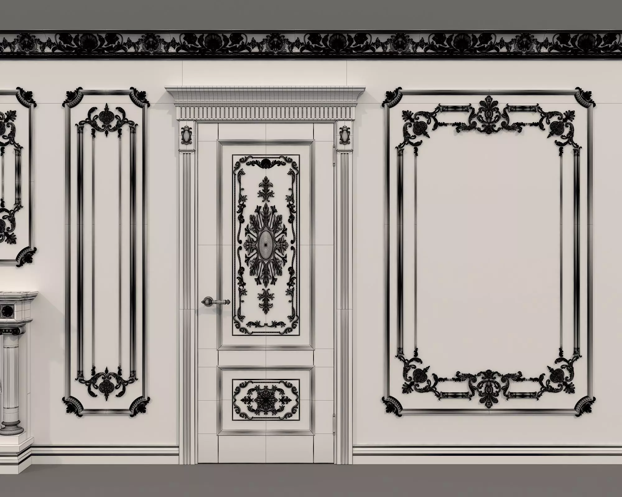 Wall Molding in Classic French style 35 3D model_9