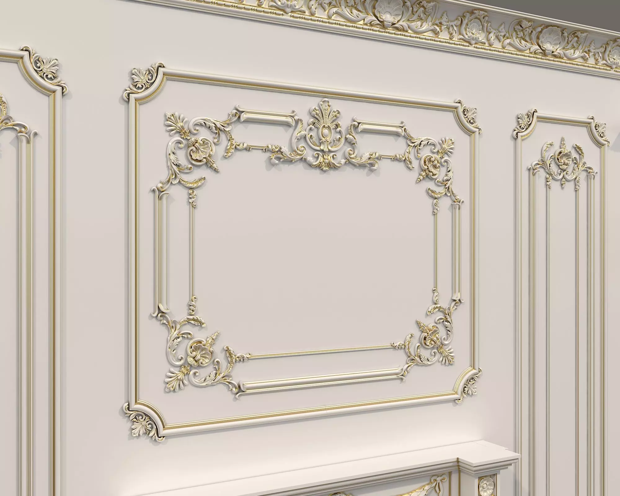 Wall Molding in Classic French style 35 3D model_5