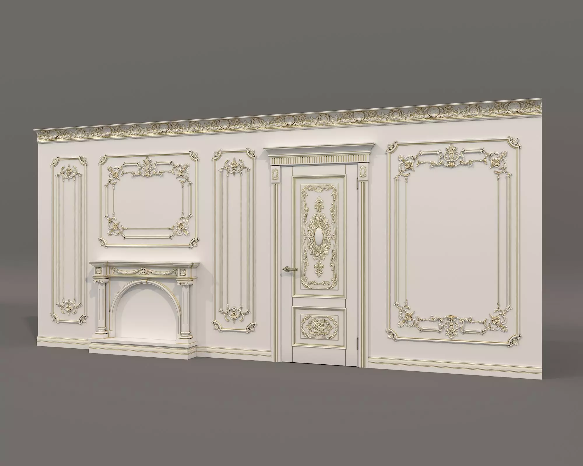 Wall Molding in Classic French style 35 3D model_1