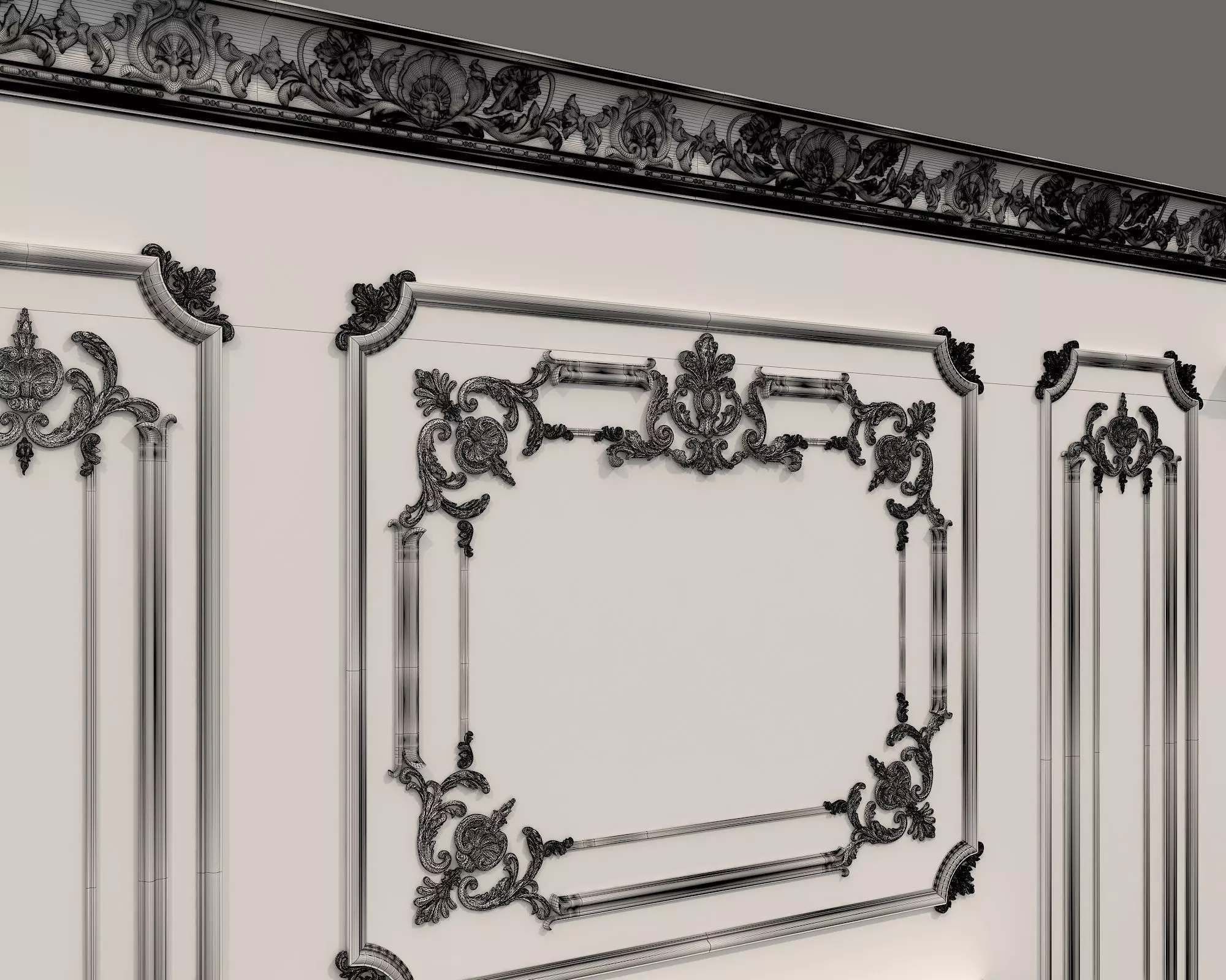 Wall Molding in Classic French style 35 3D model_10