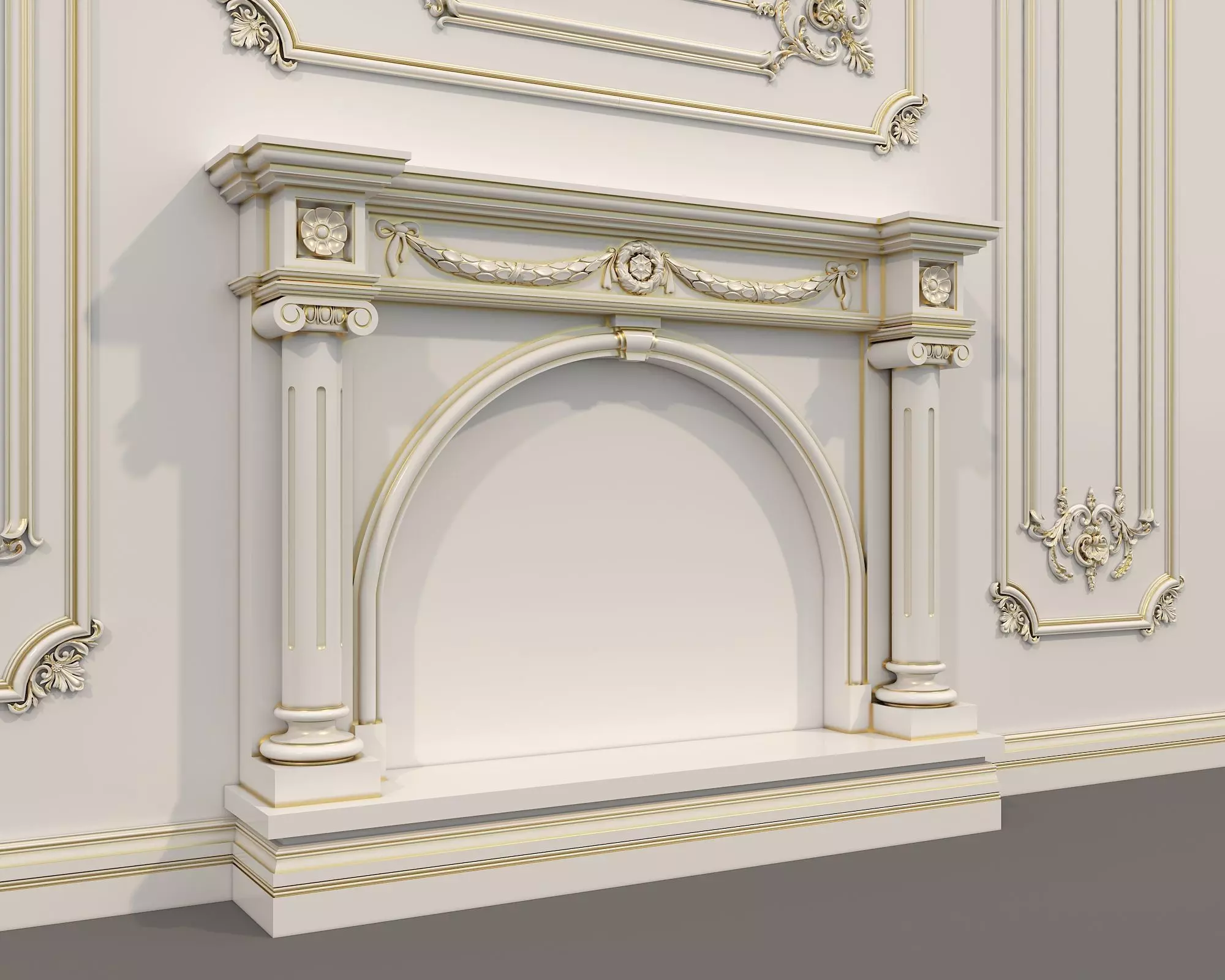 Wall Molding in Classic French style 35 3D model_4