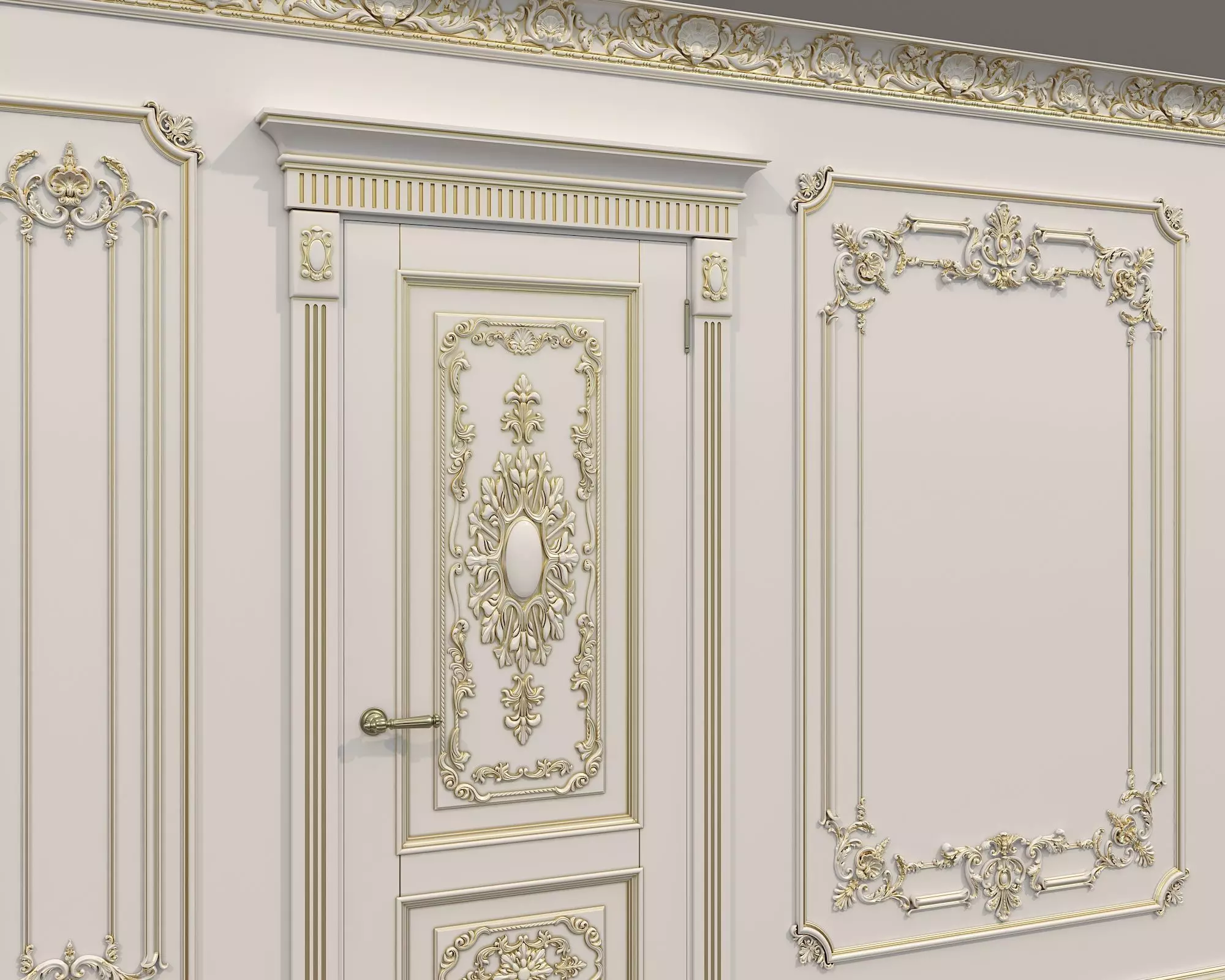 Wall Molding in Classic French style 35 3D model_6