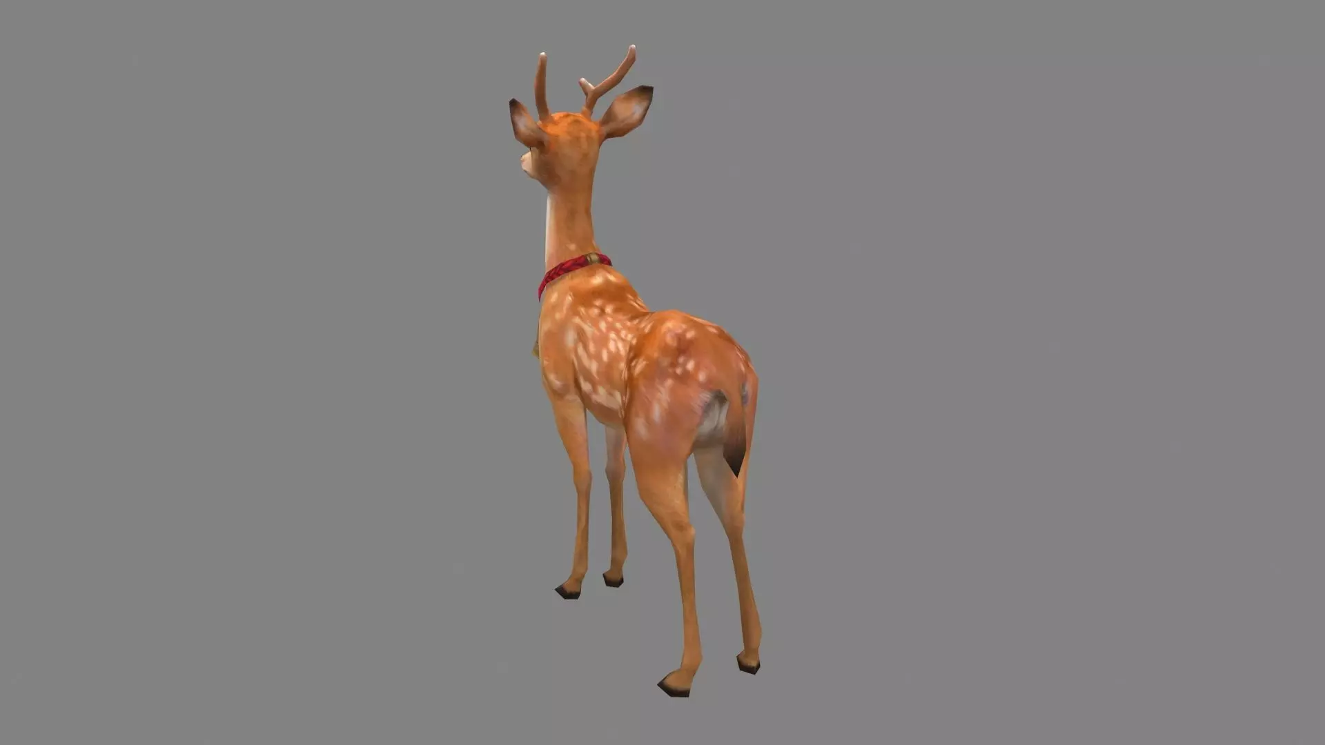 Cartoon sika deer Low-poly 3D model_3