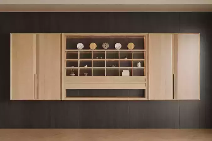 Wall   mounted tea cabinet