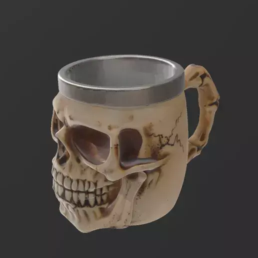 Realistic Skull Mug with Handle The Ultimate Dark-Themed Cup 3D print model_1