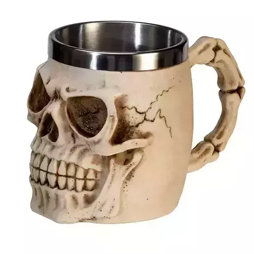 Realistic Skull Mug with Handle The Ultimate Dark-Themed Cup