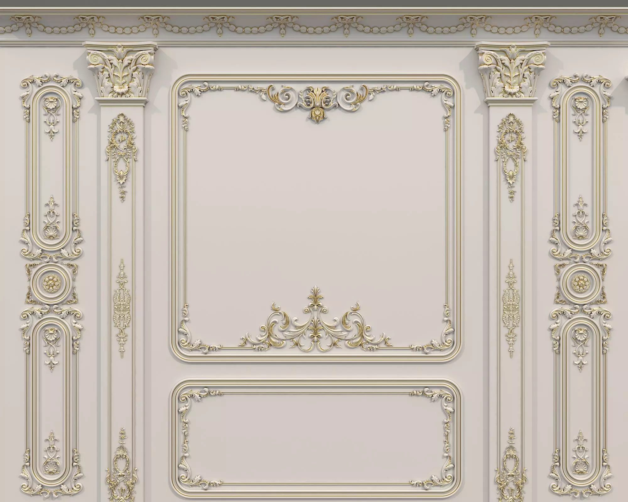 Wall Molding in Classic French style 37 3D model_6