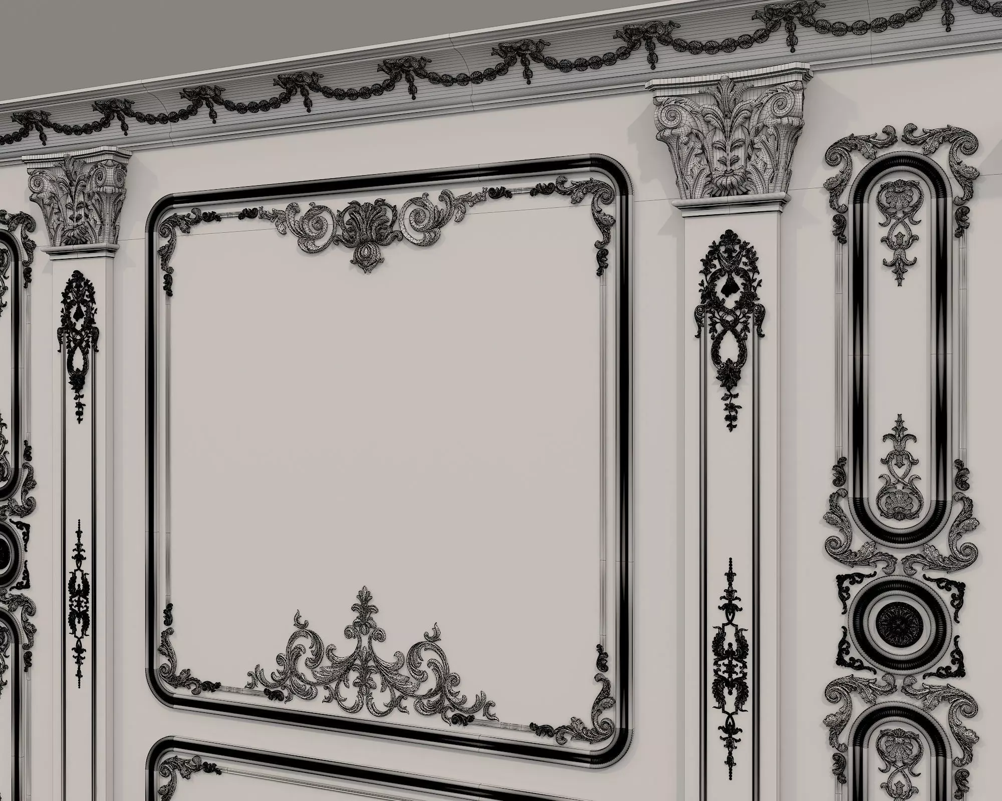 Wall Molding in Classic French style 37 3D model_9