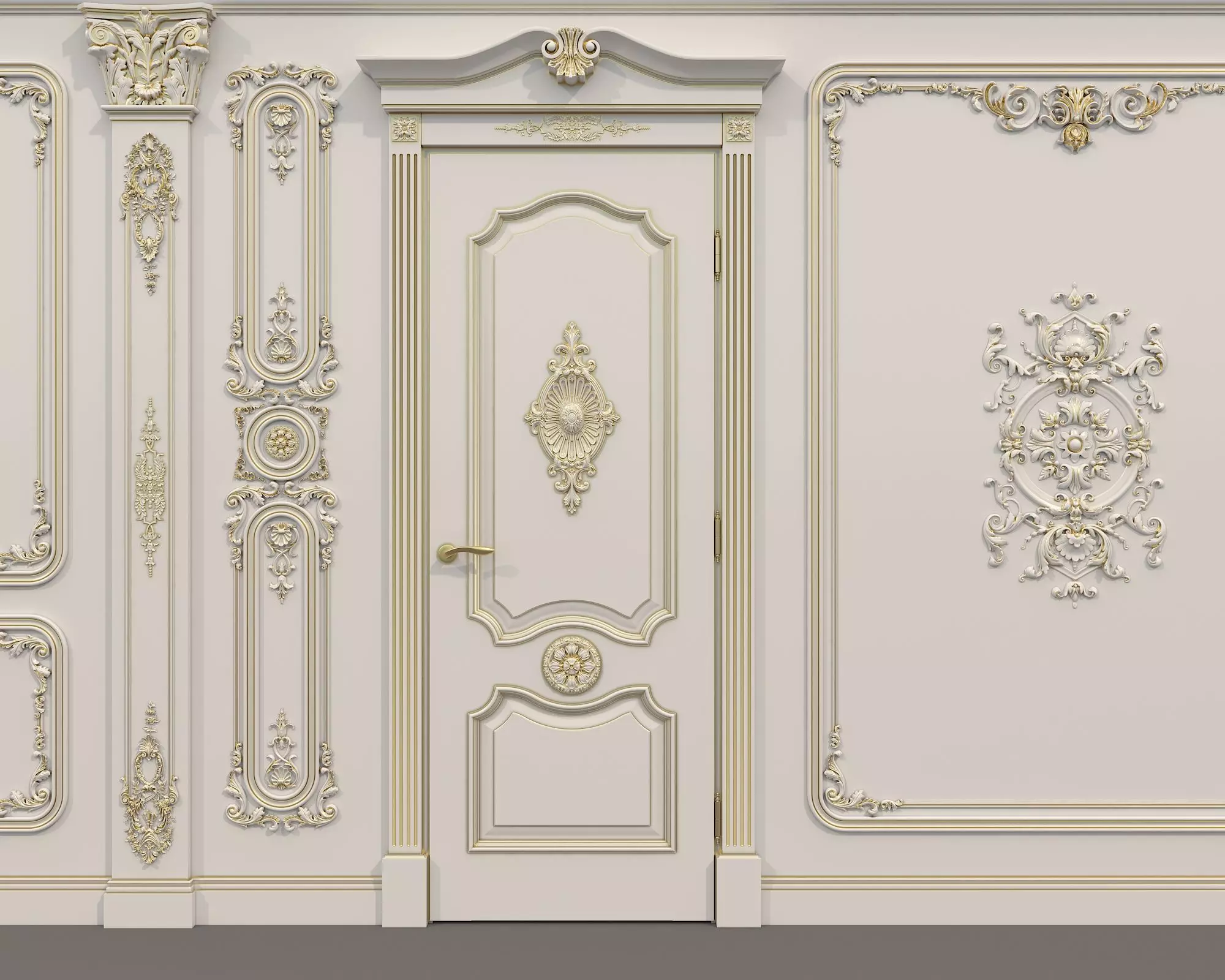 Wall Molding in Classic French style 37 3D model_7