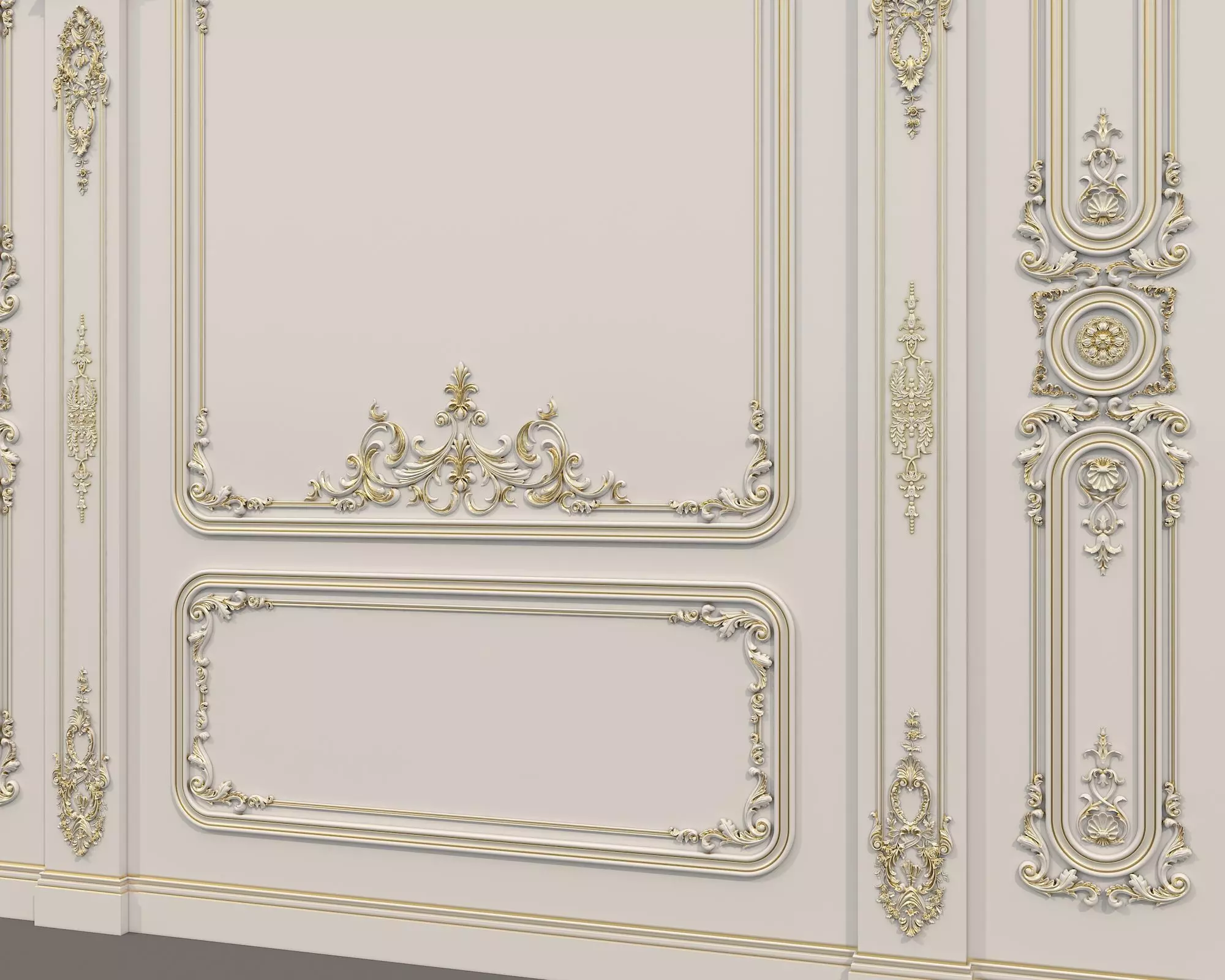Wall Molding in Classic French style 37 3D model_5