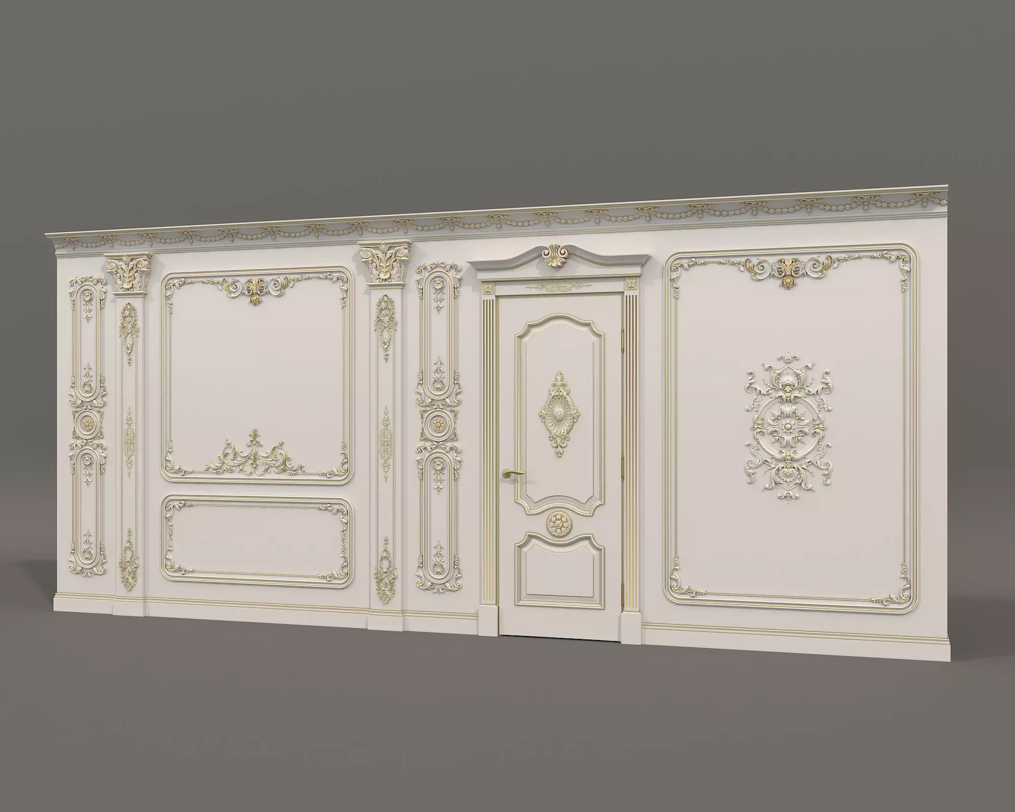 Wall Molding in Classic French style 37 3D model_1