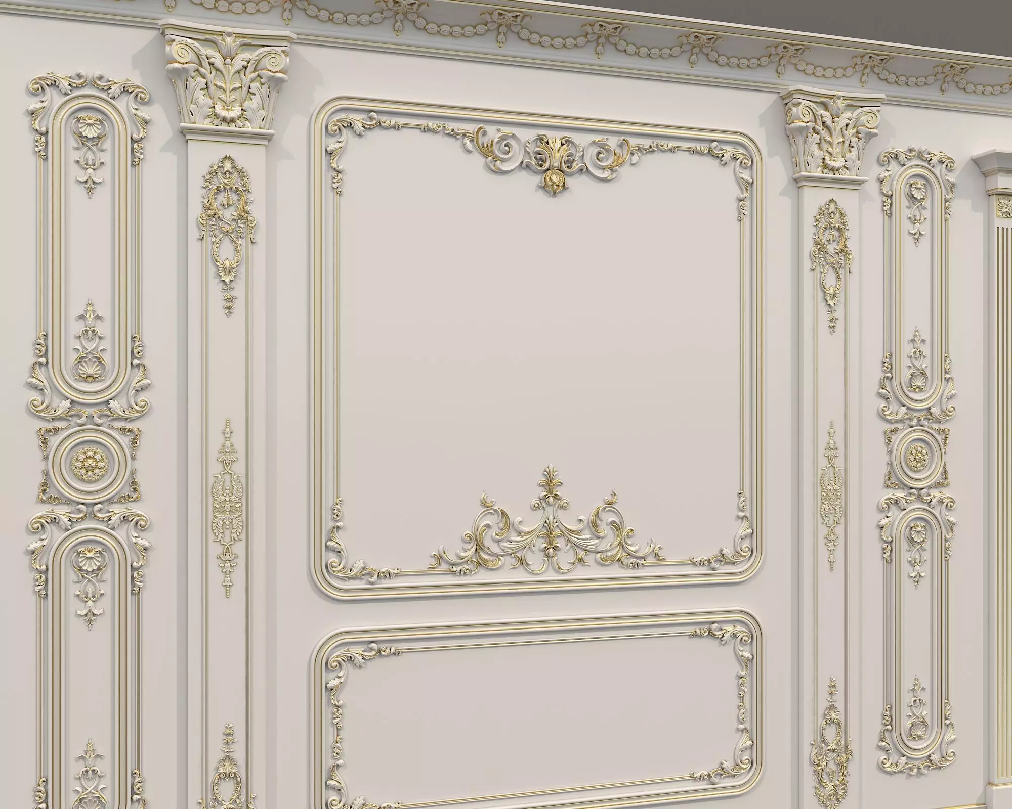 Wall Molding in Classic French style 37 3D model_2