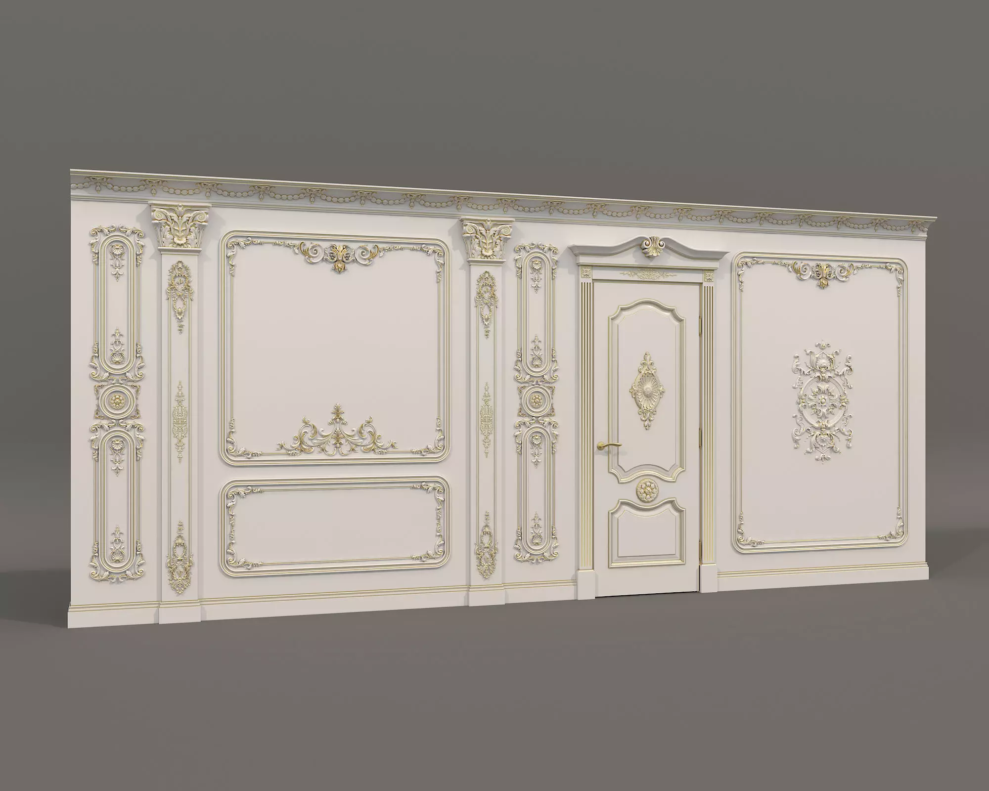 Wall Molding in Classic French style 37 3D model_0