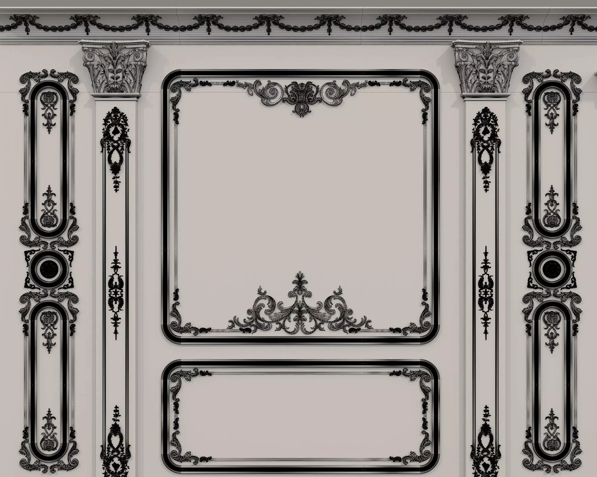 Wall Molding in Classic French style 37 3D model_10