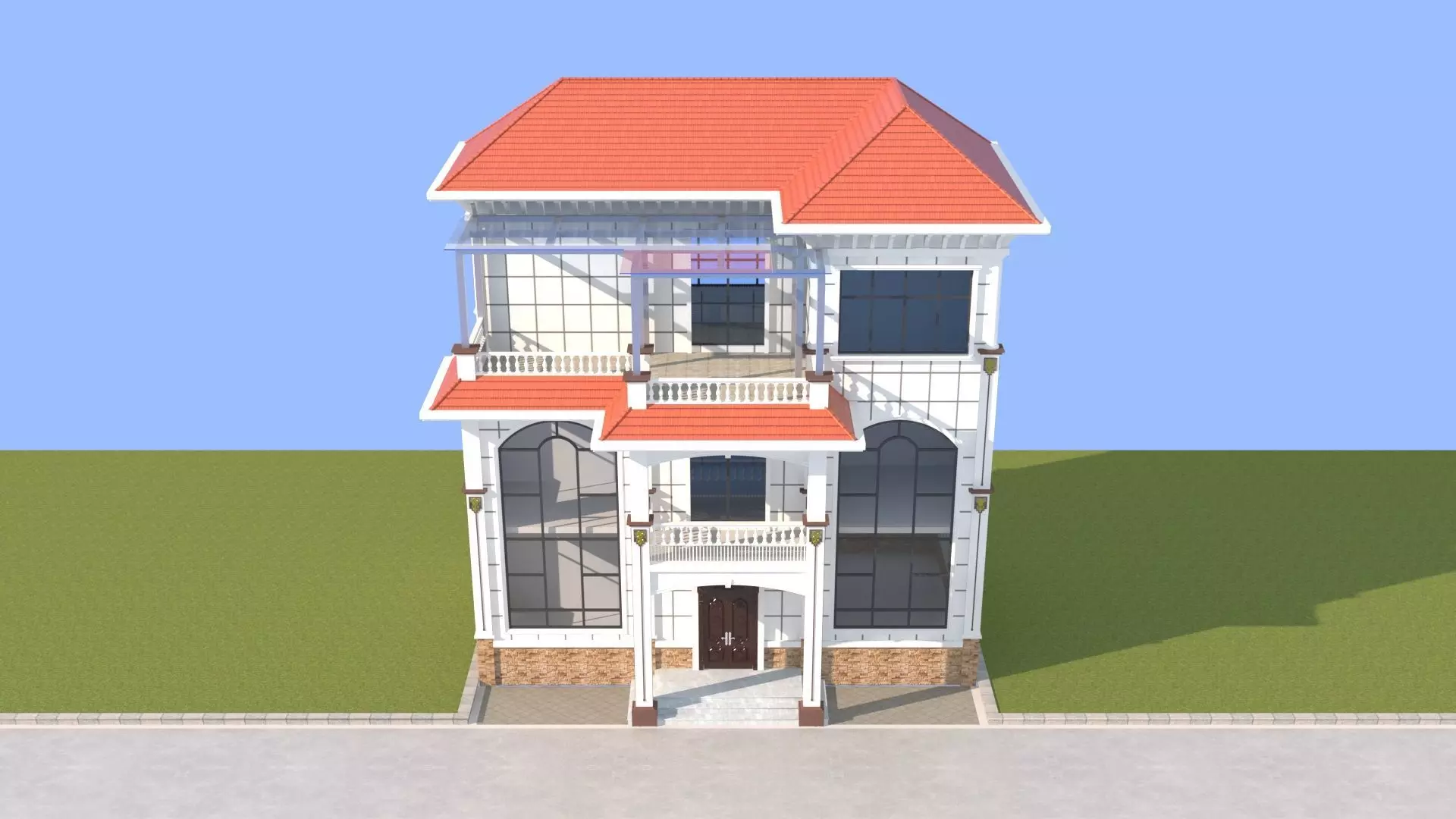 Aesthetic European - Style Villa 3D Model 3D model_2