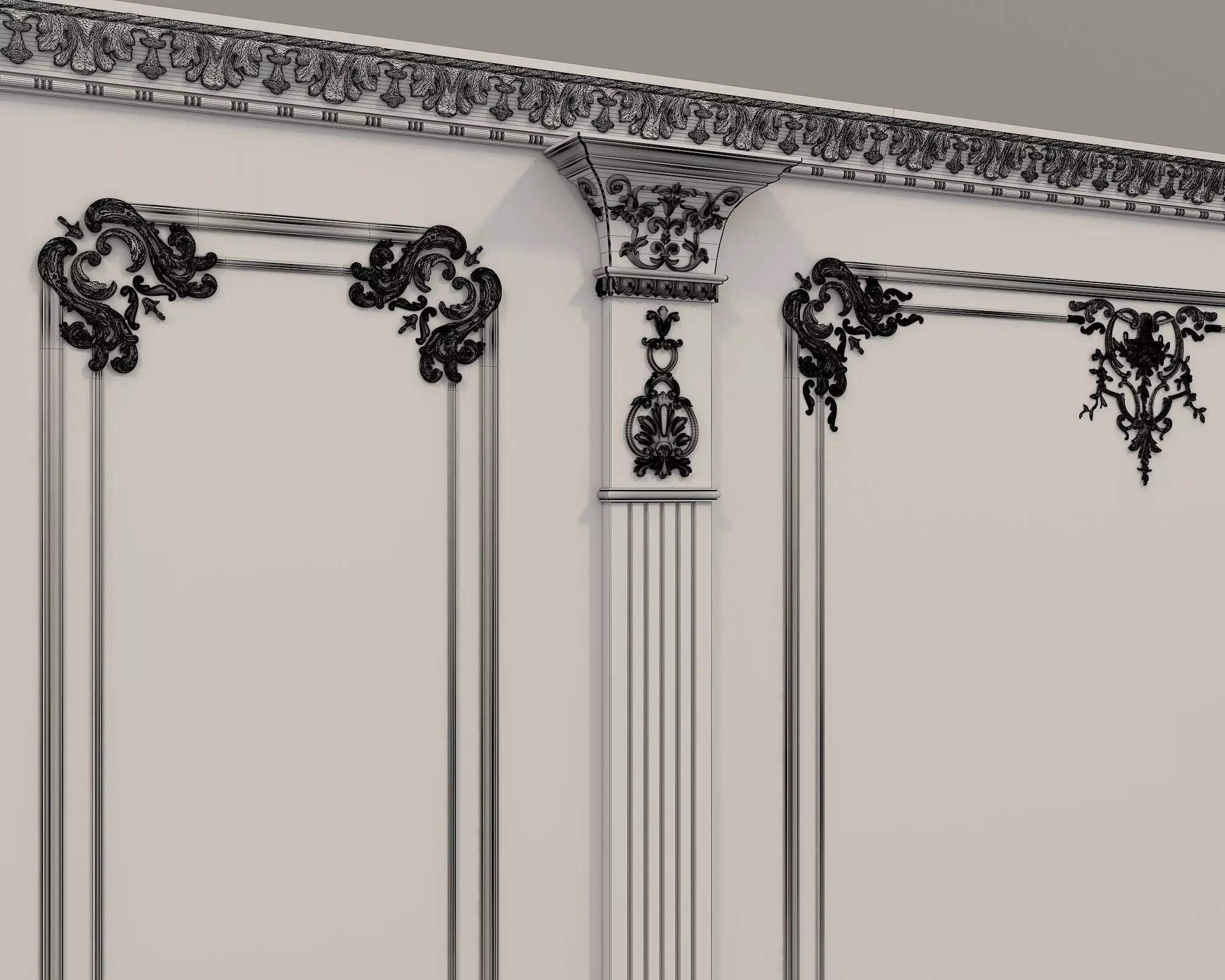 Wall Molding in Classic French style 40 3D model_8