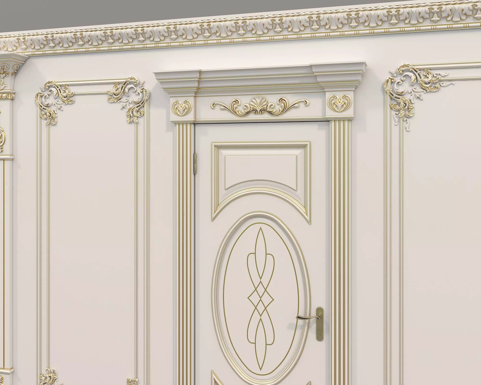 Wall Molding in Classic French style 40 3D model_7