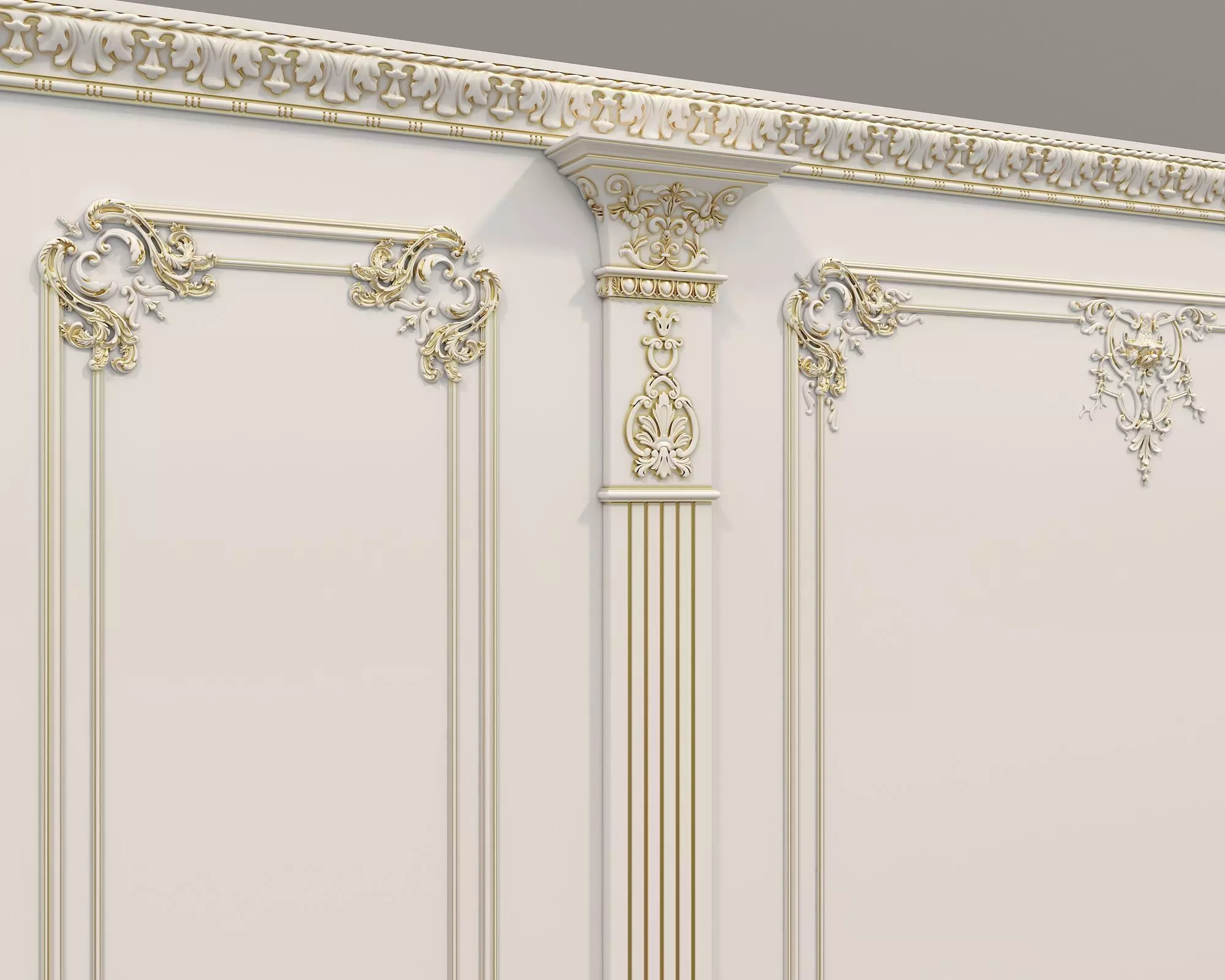 Wall Molding in Classic French style 40 3D model_5