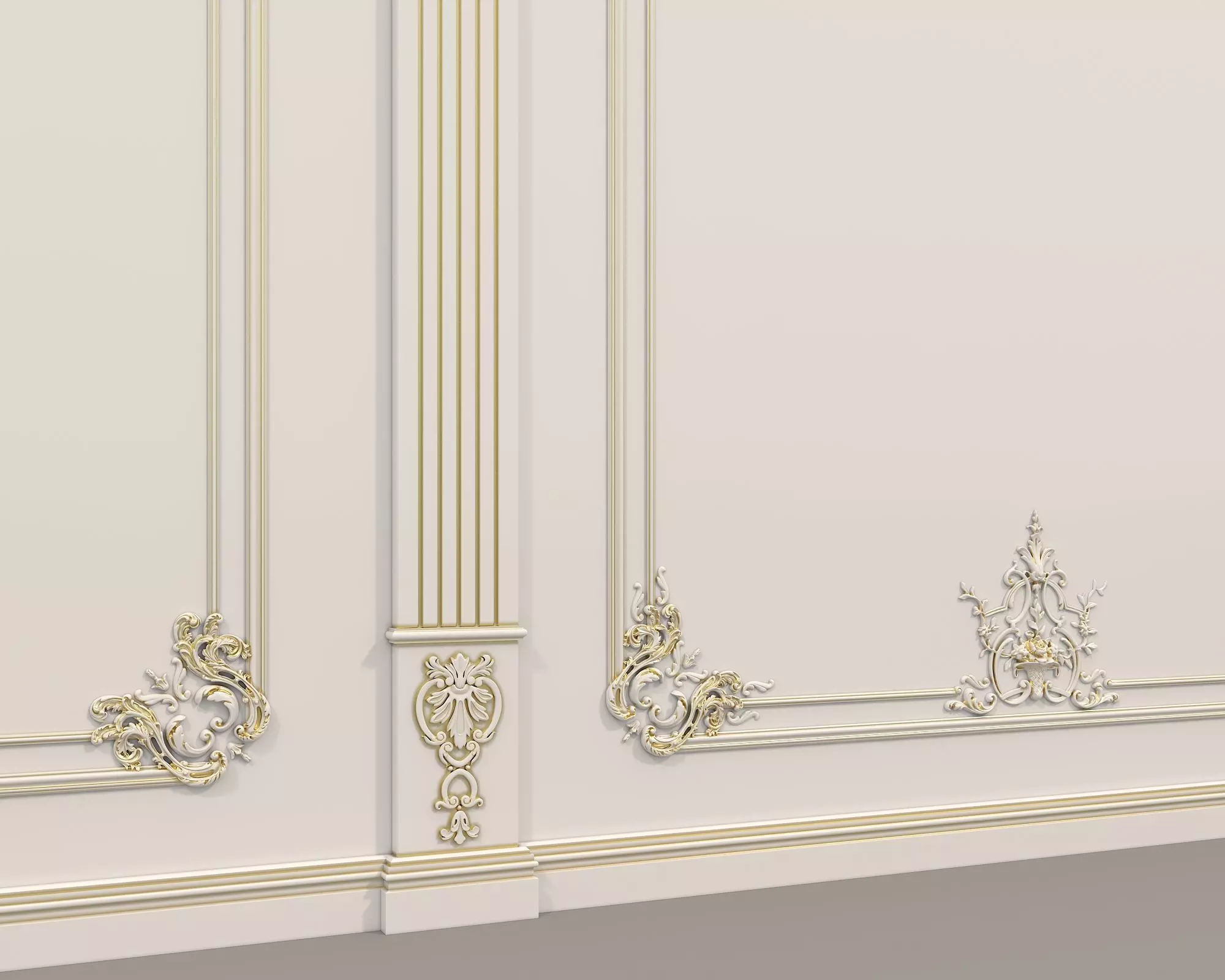 Wall Molding in Classic French style 40 3D model_6