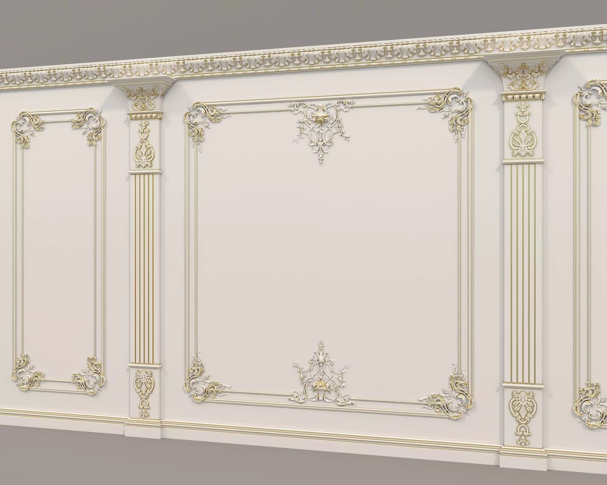 Wall Molding in Classic French style 40 3D model_2