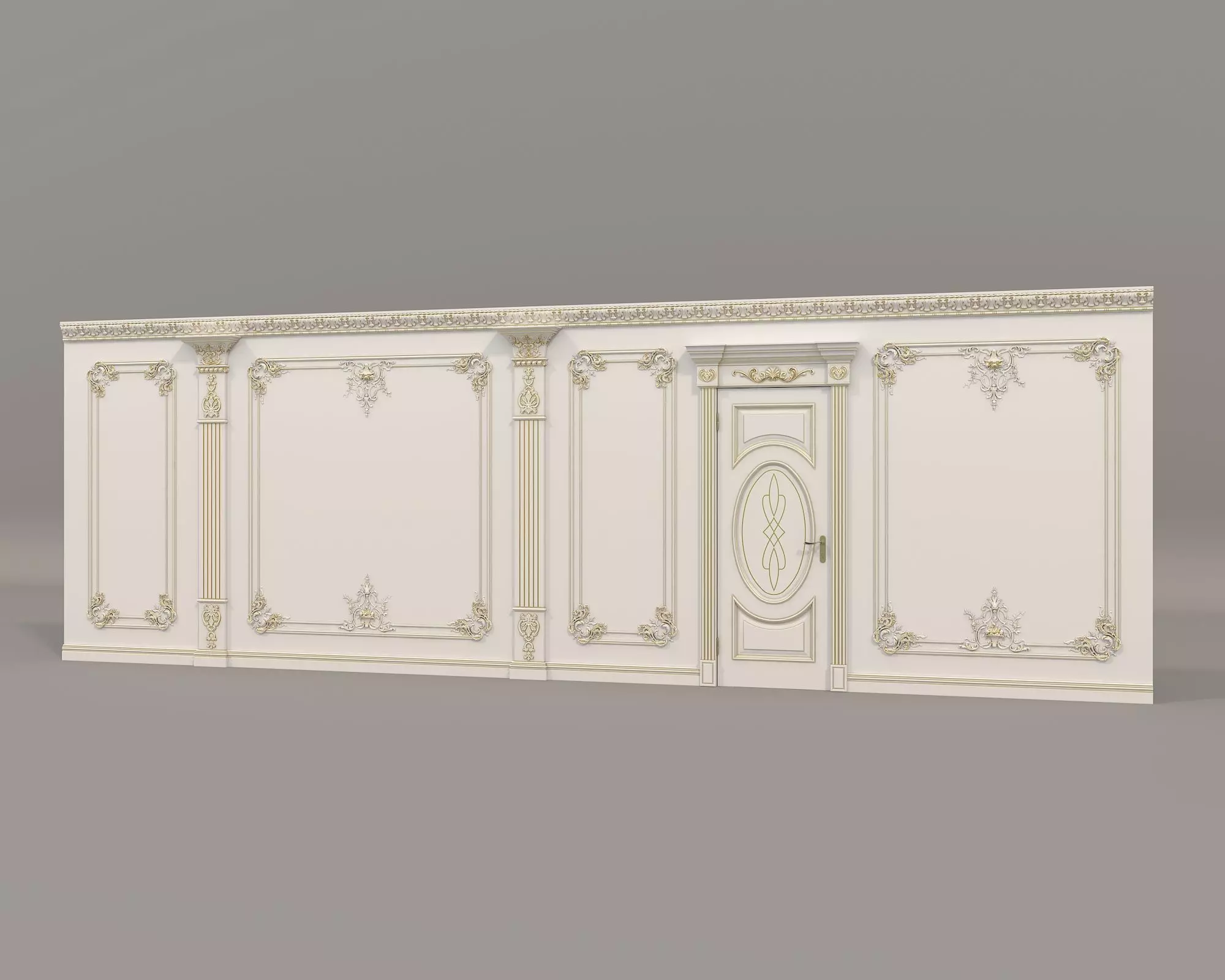 Wall Molding in Classic French style 40 3D model_1