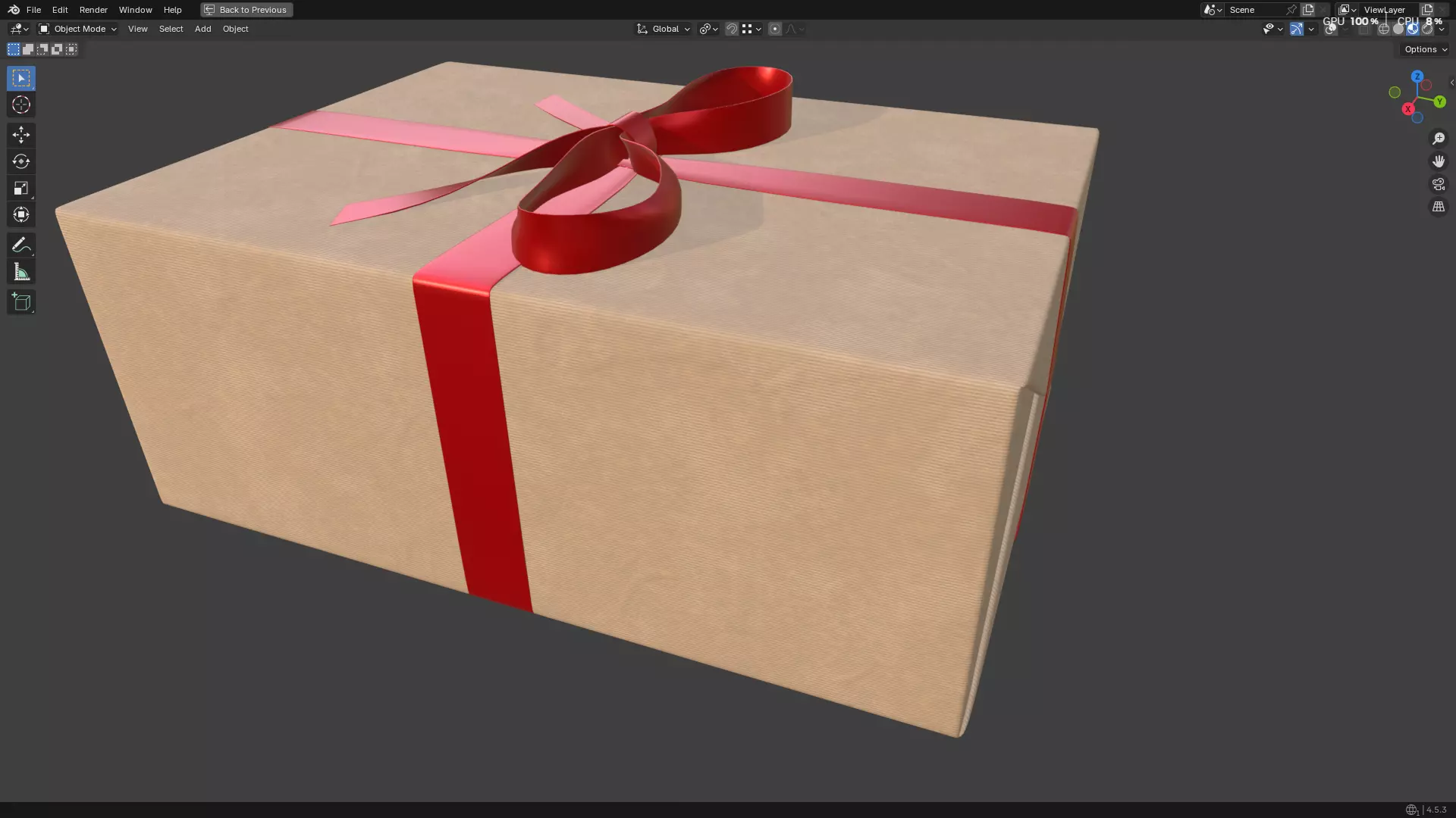 Wrapped Gift Box PBR 10 3D model_46