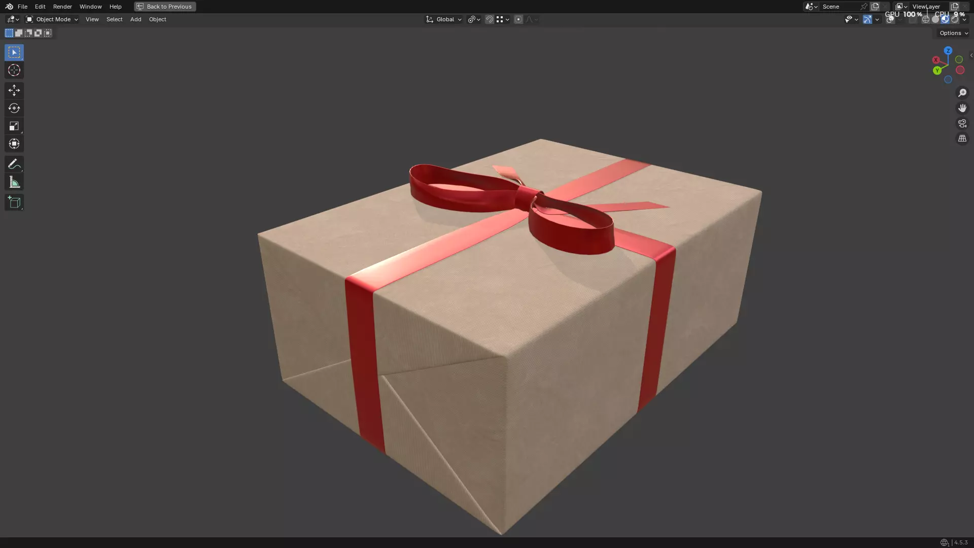 Wrapped Gift Box PBR 10 3D model_45