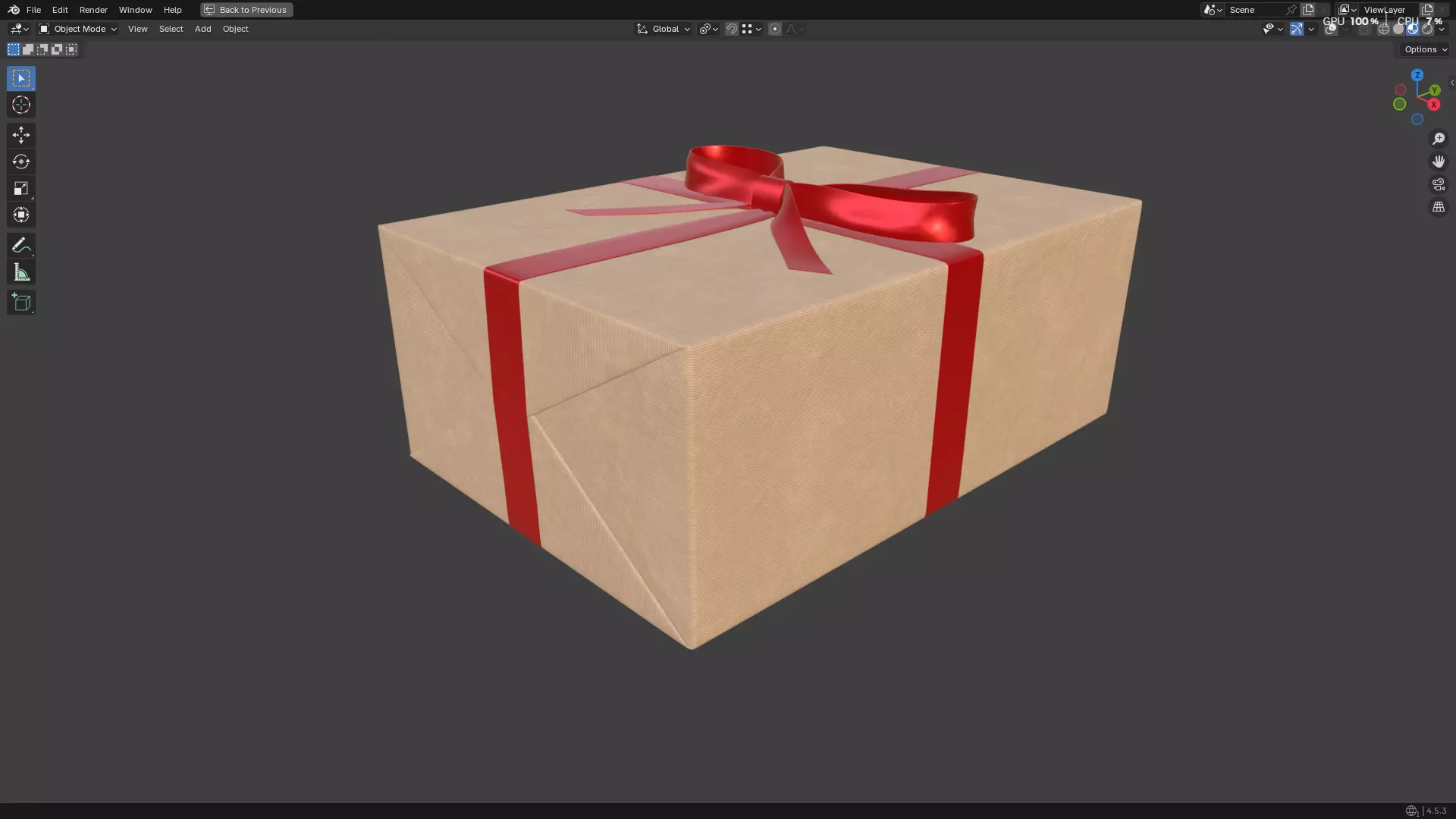 Wrapped Gift Box PBR 10 3D model_42