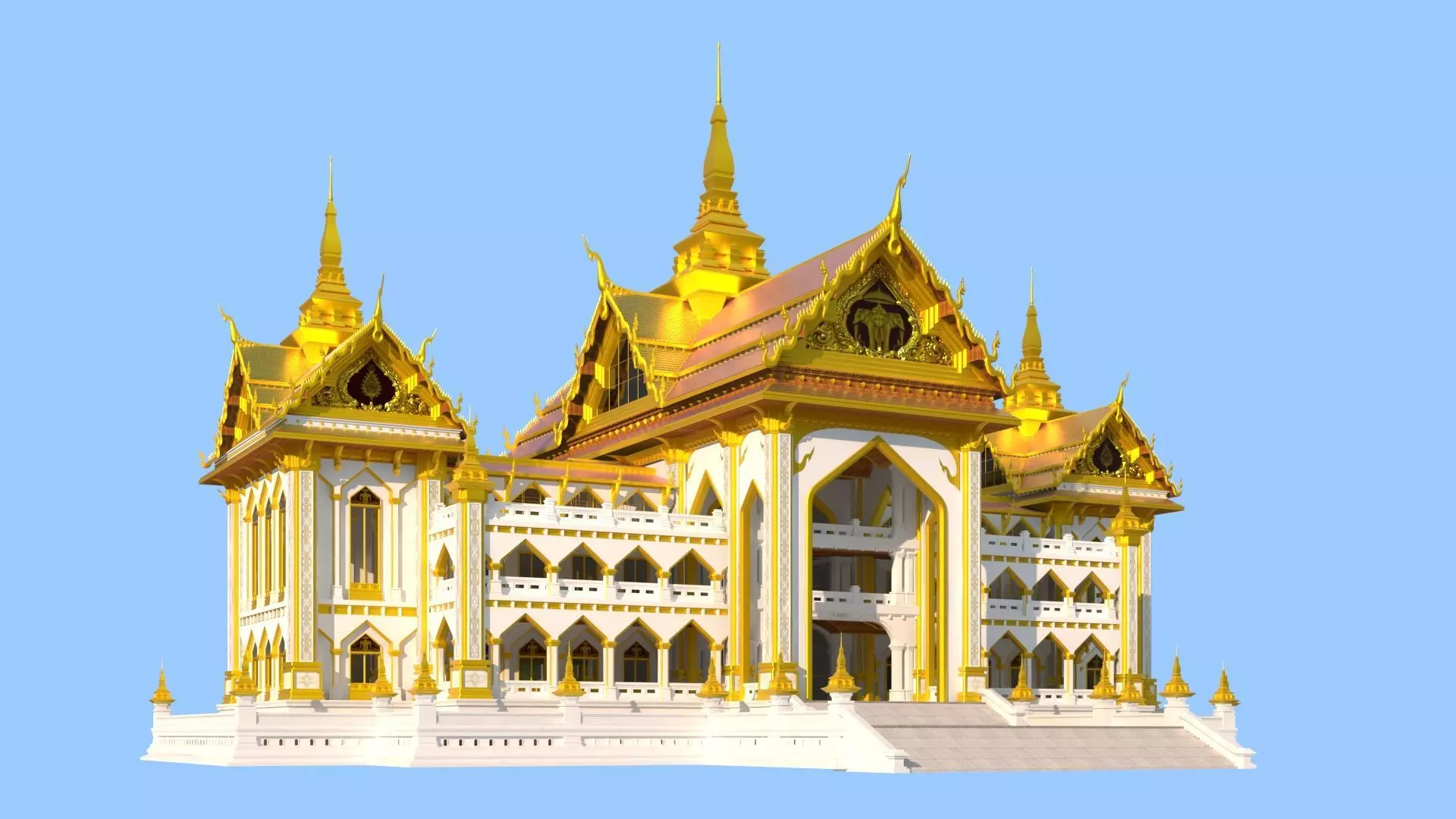 Southeast Asian Luxury Hotel 3D Model 3D model_0