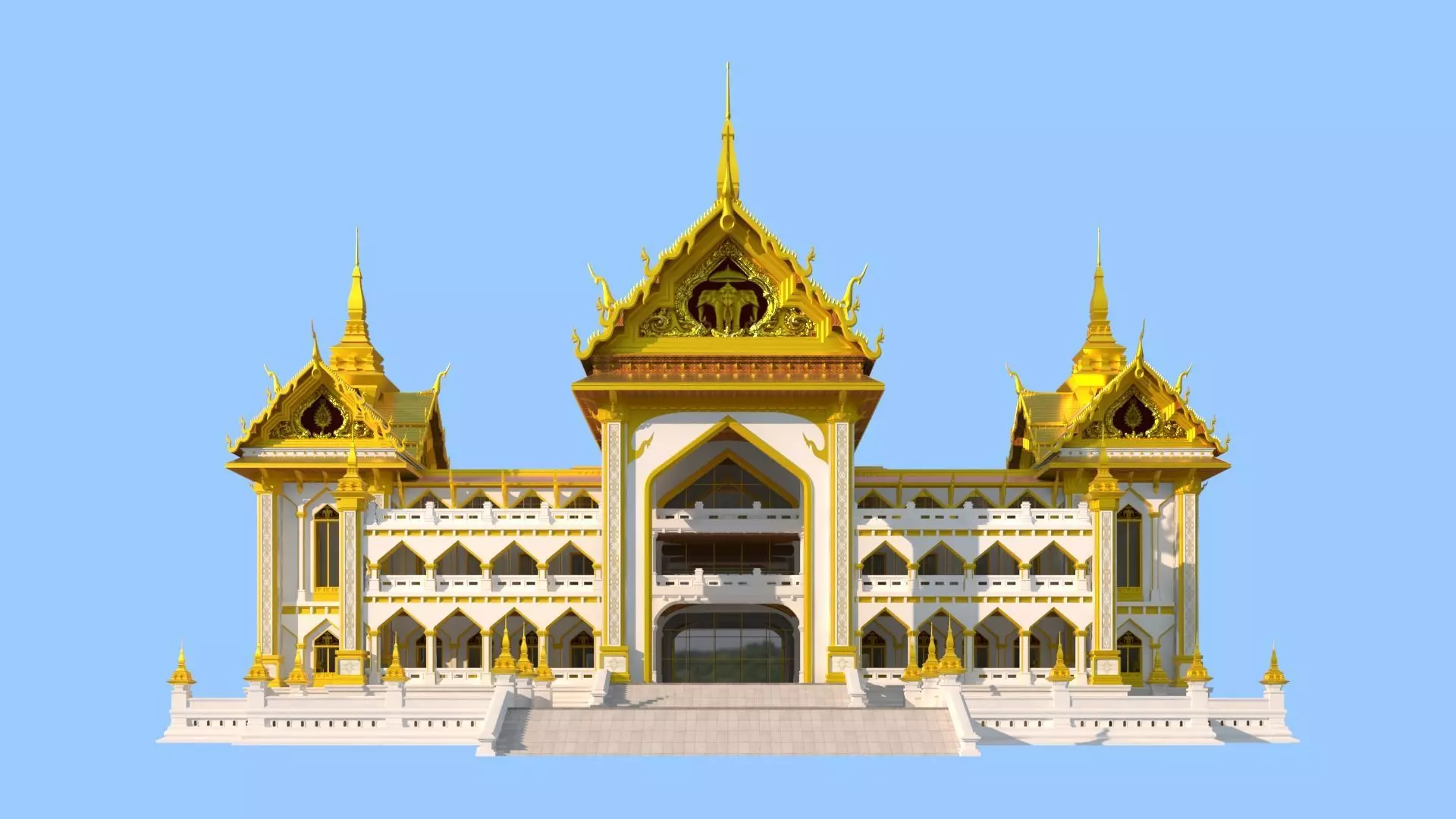 Southeast Asian Luxury Hotel 3D Model 3D model_1