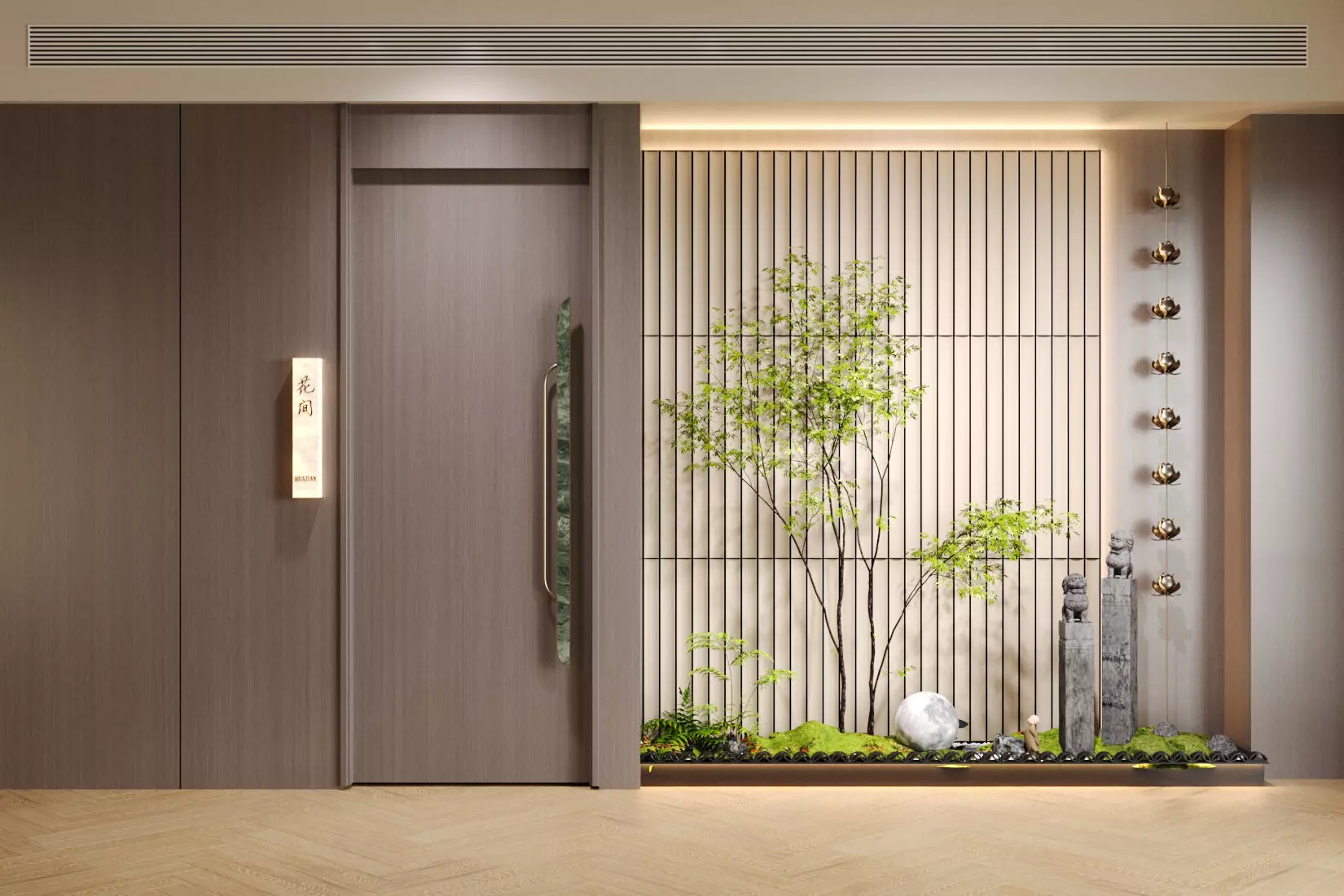 Chinese style indoor landscape installation 3D model