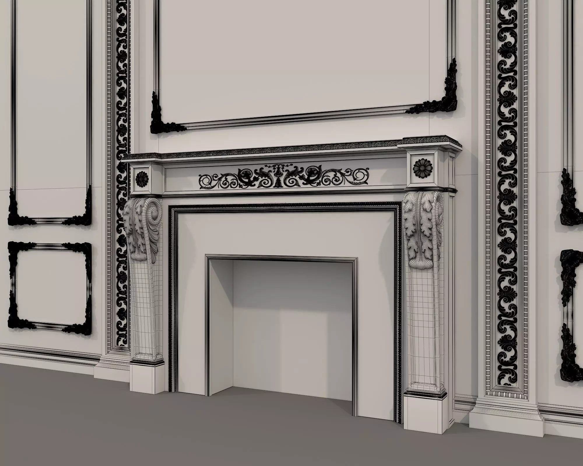 Wall Molding in Classic French style 42 3D model_9