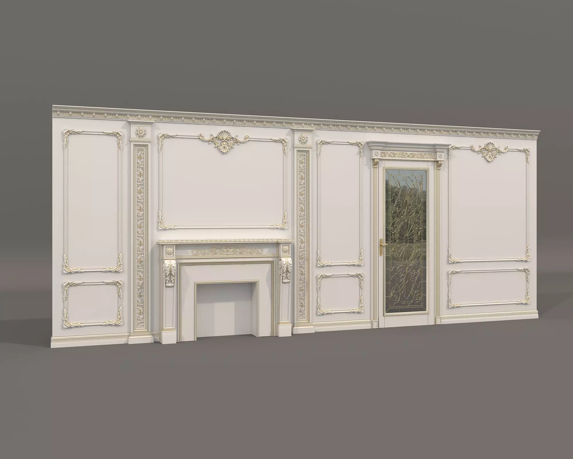 Wall Molding in Classic French style 42 3D model_0